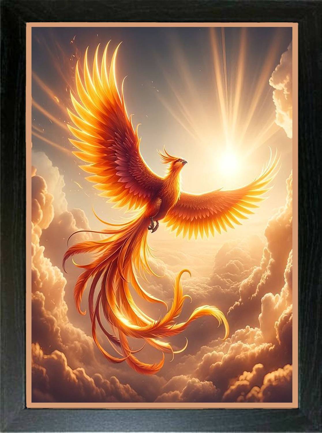 絵画「Fênix」 LOKANJ PHOENIX BIRD FRAME | WORK ART FRAMED SIZE 9*13 INCHES Ink