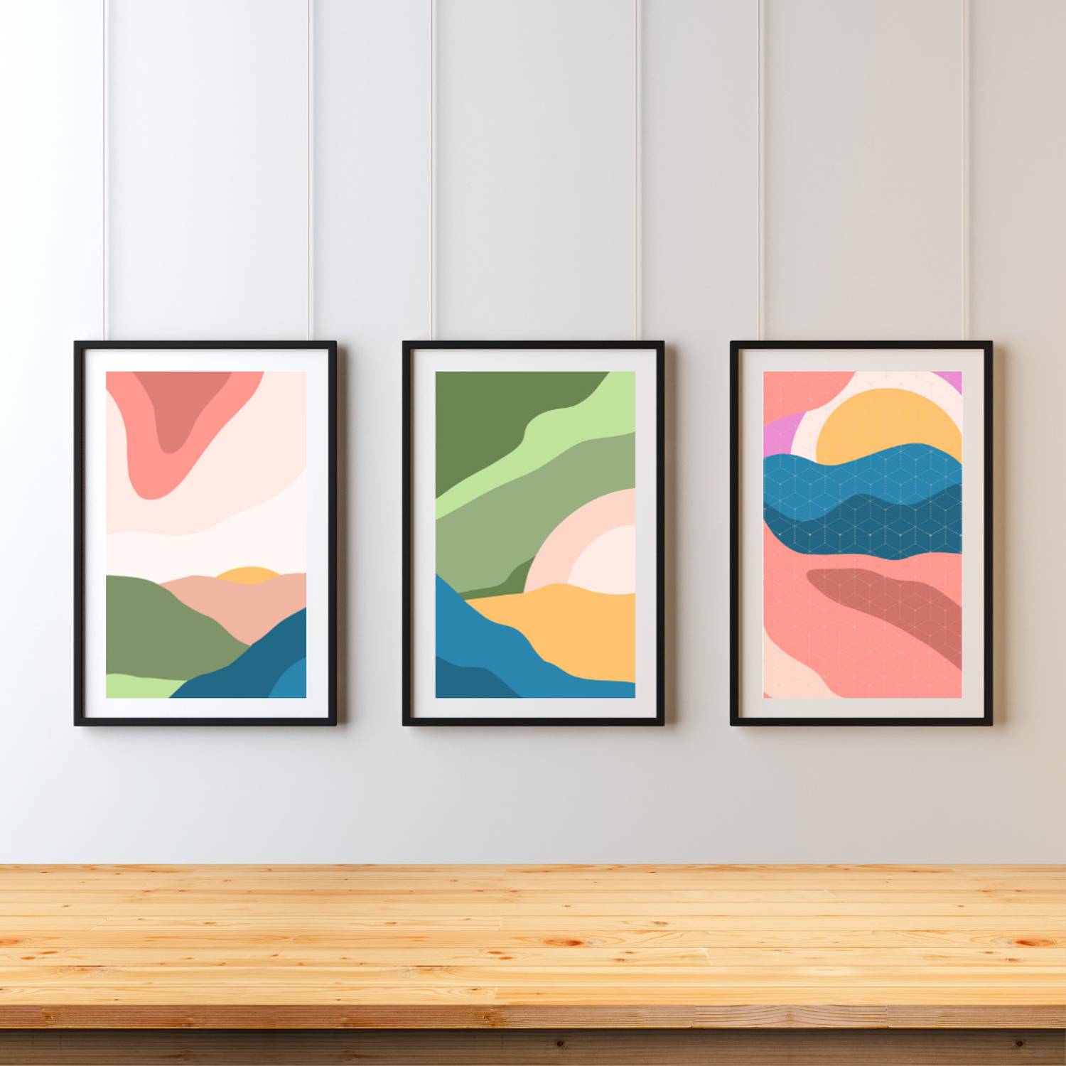 Dekozi Modern Abstract Wall Art | Pastel Color Minimalist Painting