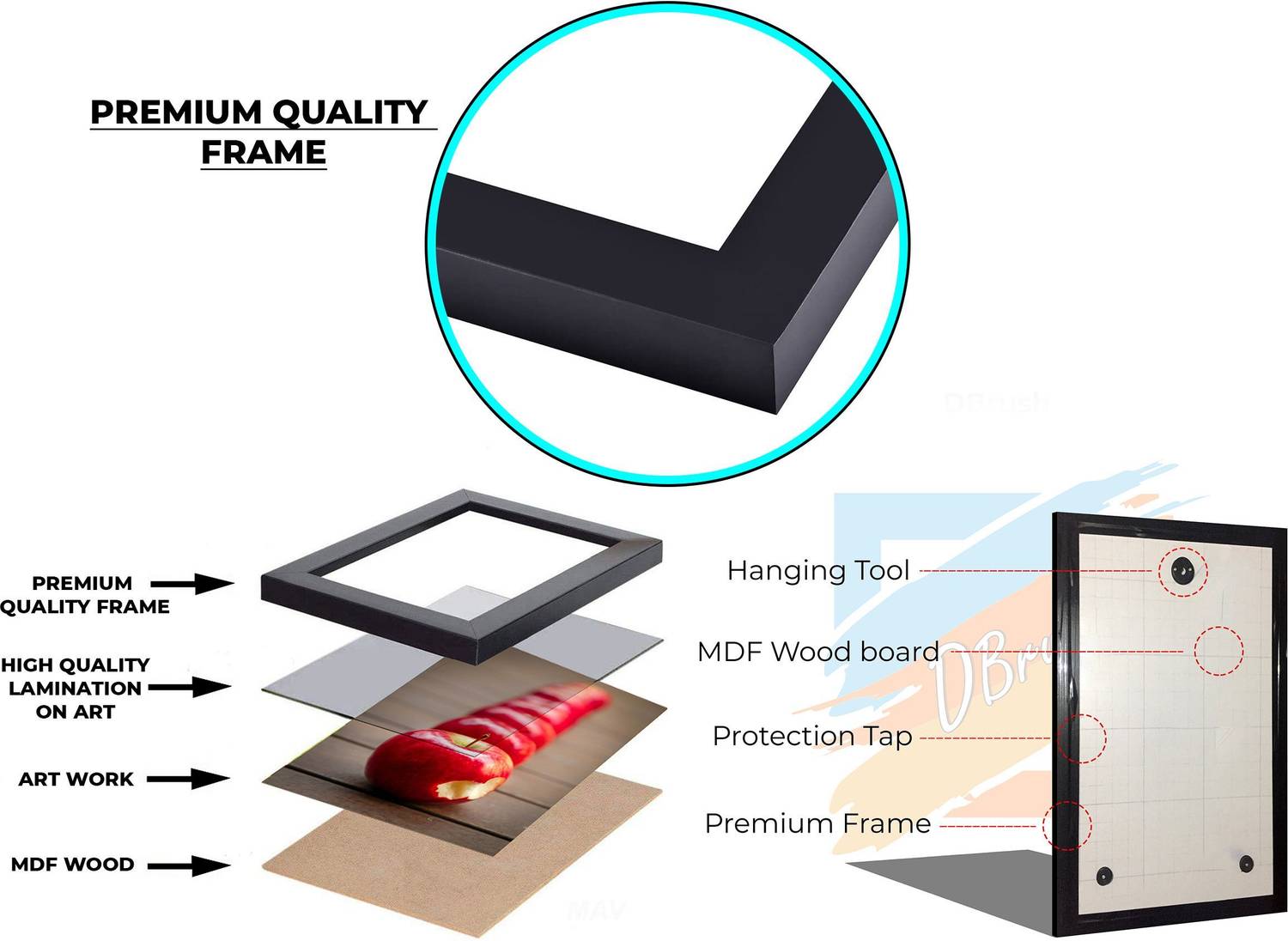 DBrush Chhatrapati Shivaji Maharaj 18x12 inch Photo Frame - Image 4