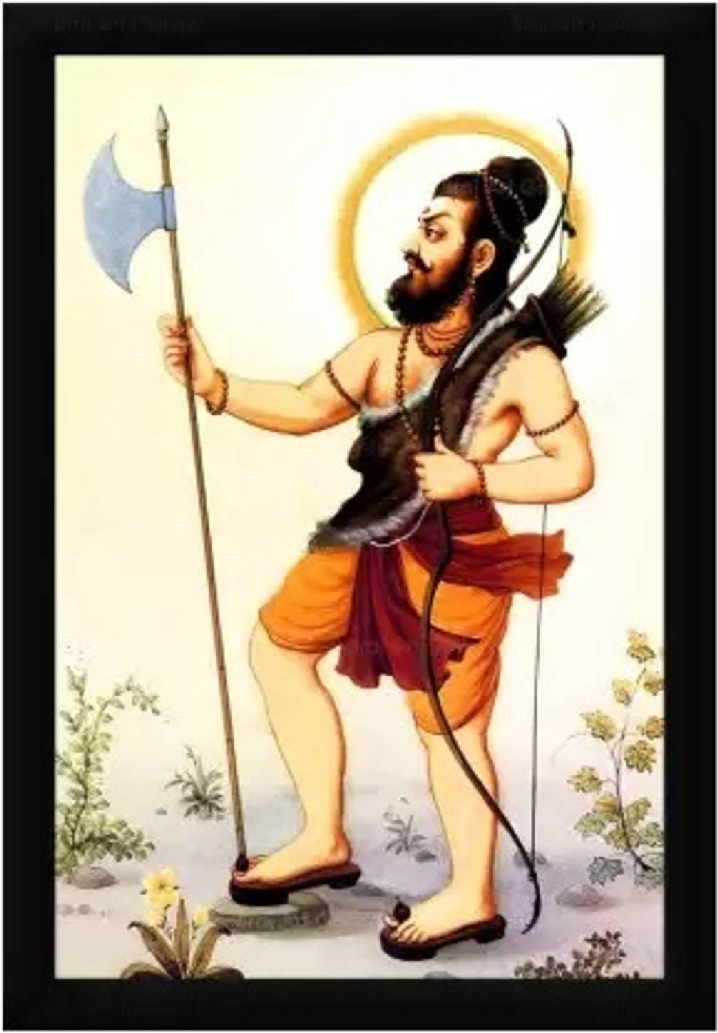 AARTKALA Lord Parashurama Painting Photo Frame Digital Reprint 14 inch x 10 inch Painting