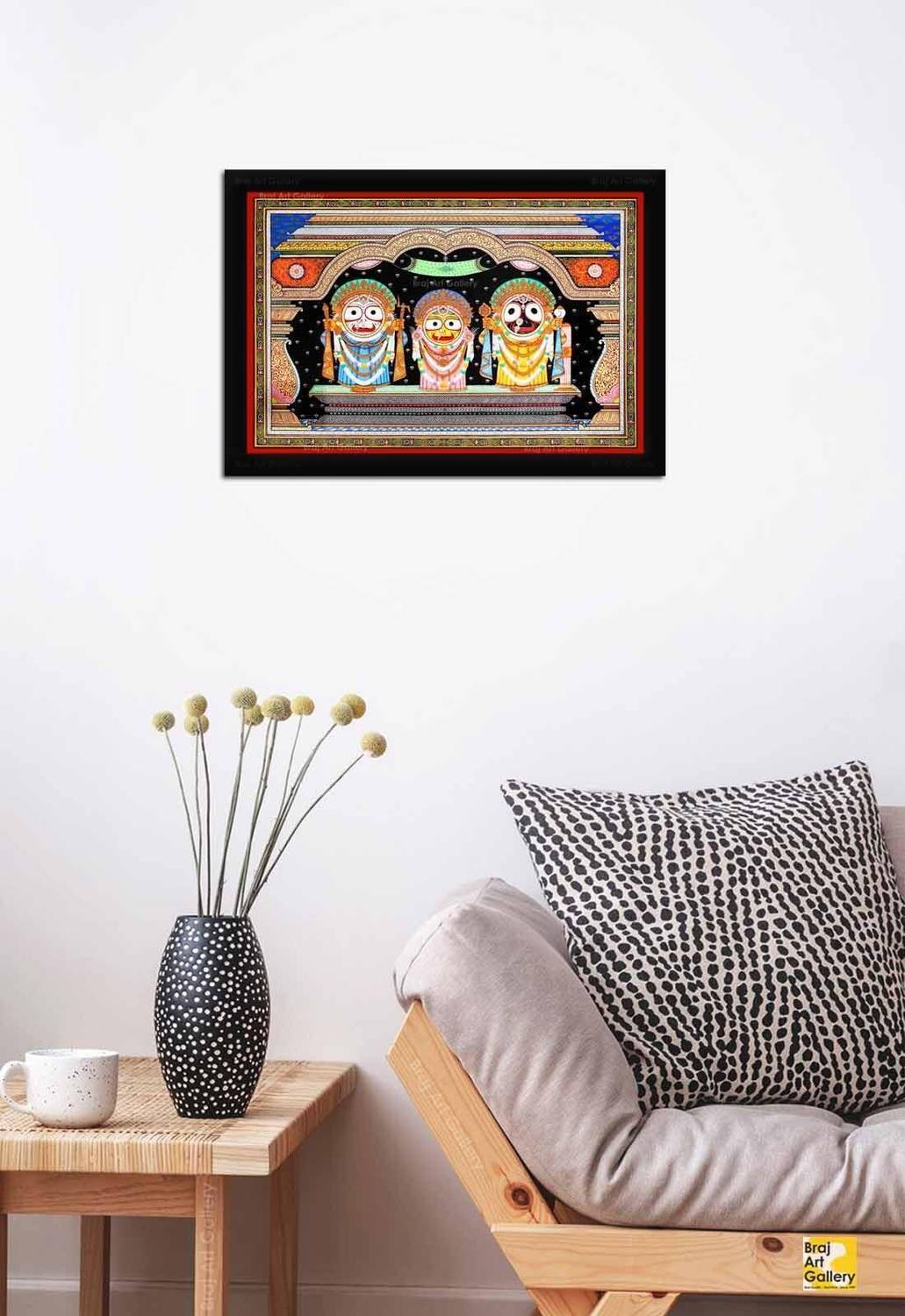 Braj Lord Jagannath Balaram Subhadra Painting 13.5x19.5 inch - Image 3