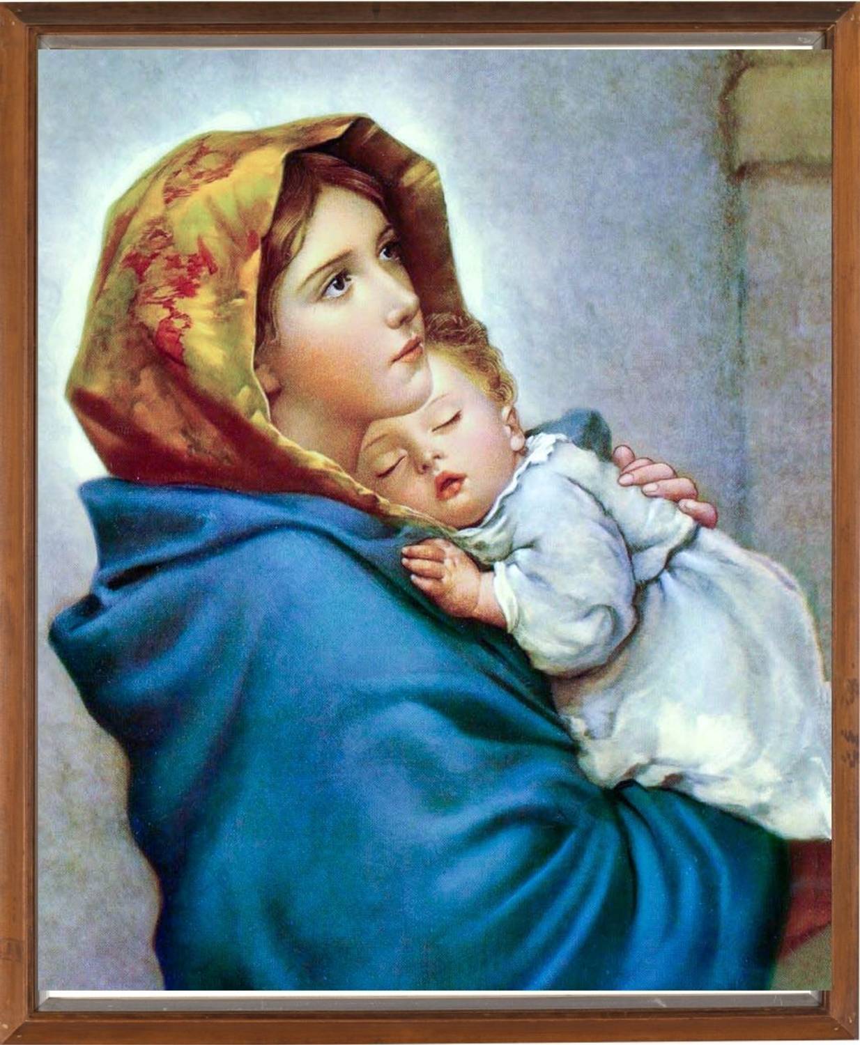 bph Mother Mary with Baby Jesus rare painting reprint Digital