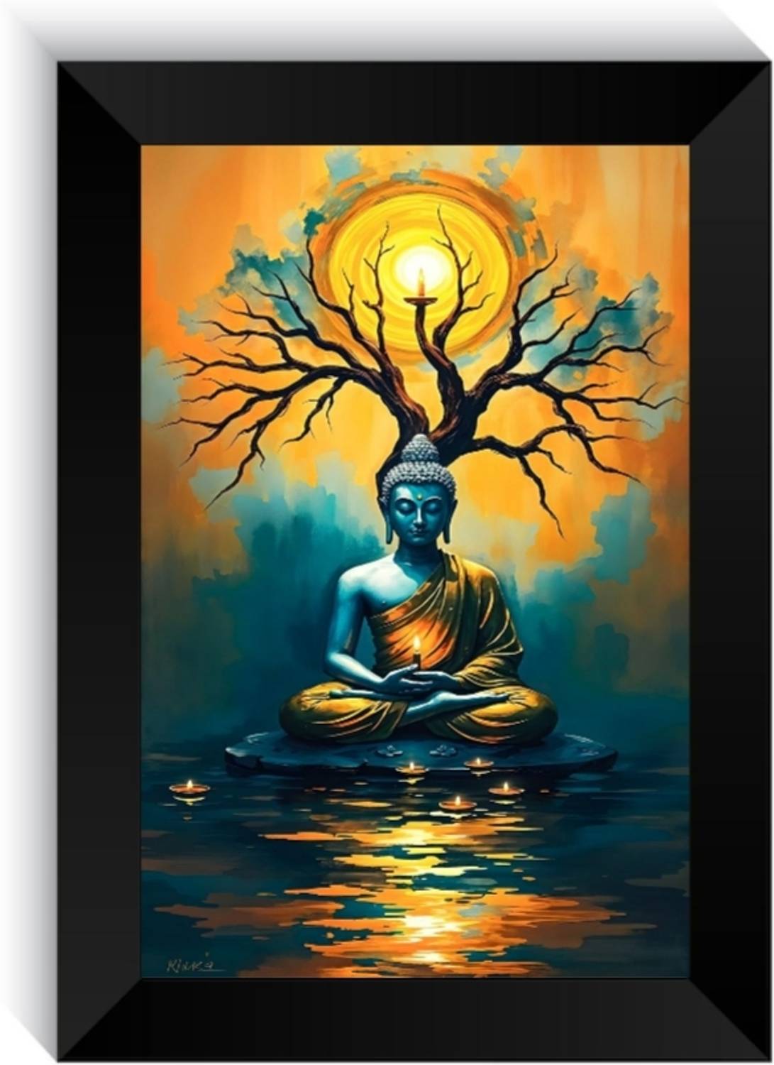 Radhikacraft name of Lord Buddha With photoframe and size 11*14