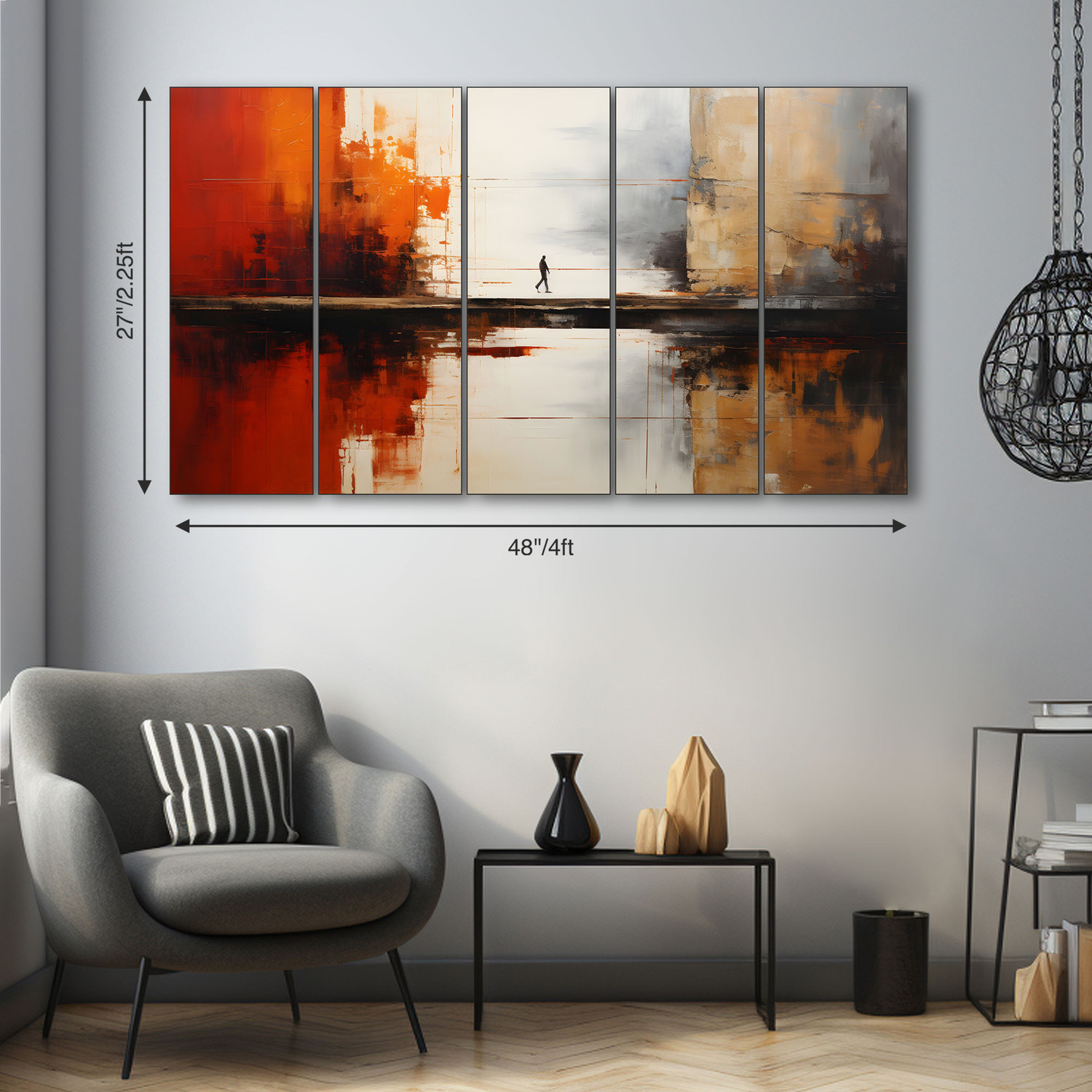 Image of TheCastleDecor Abstract art BigSize wall Painting for living room,Bedroom with sparkle efect Natural Colors 27 inch x 48 inch Painting