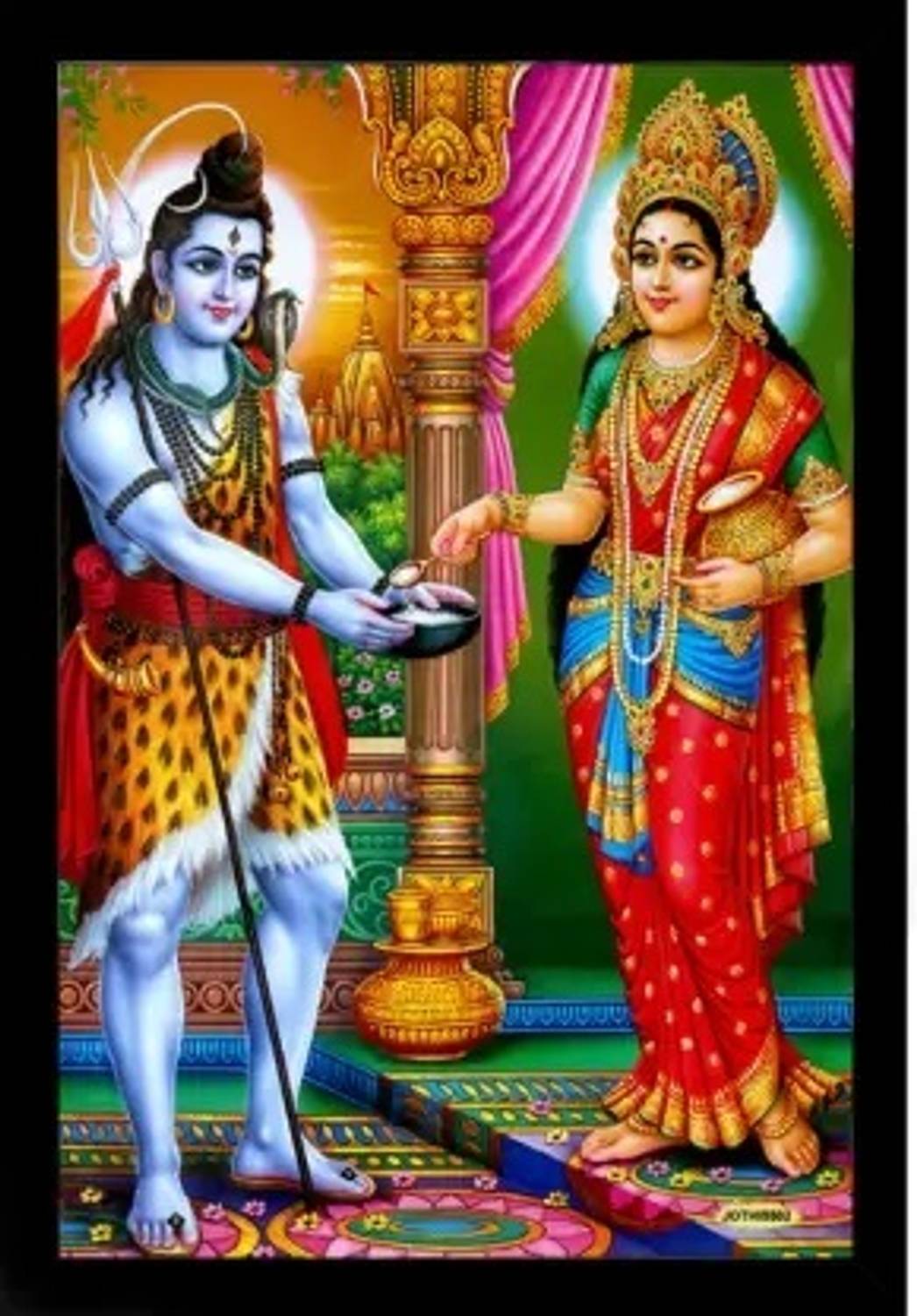 AARTKALA Annapurna Mata Photo Frame | Maa Annapurna Photo Digital Reprint Digital Reprint 14 inch x 10 inch Painting