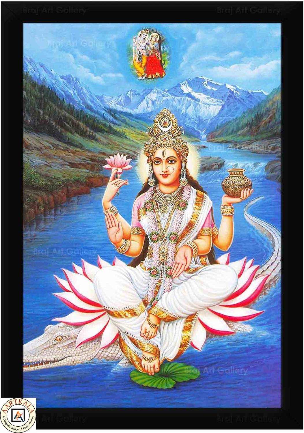 AARTKALA Maa Ganga Holy River Goddess Photo Frame Digital Reprint 14 inch x 10 inch Painting