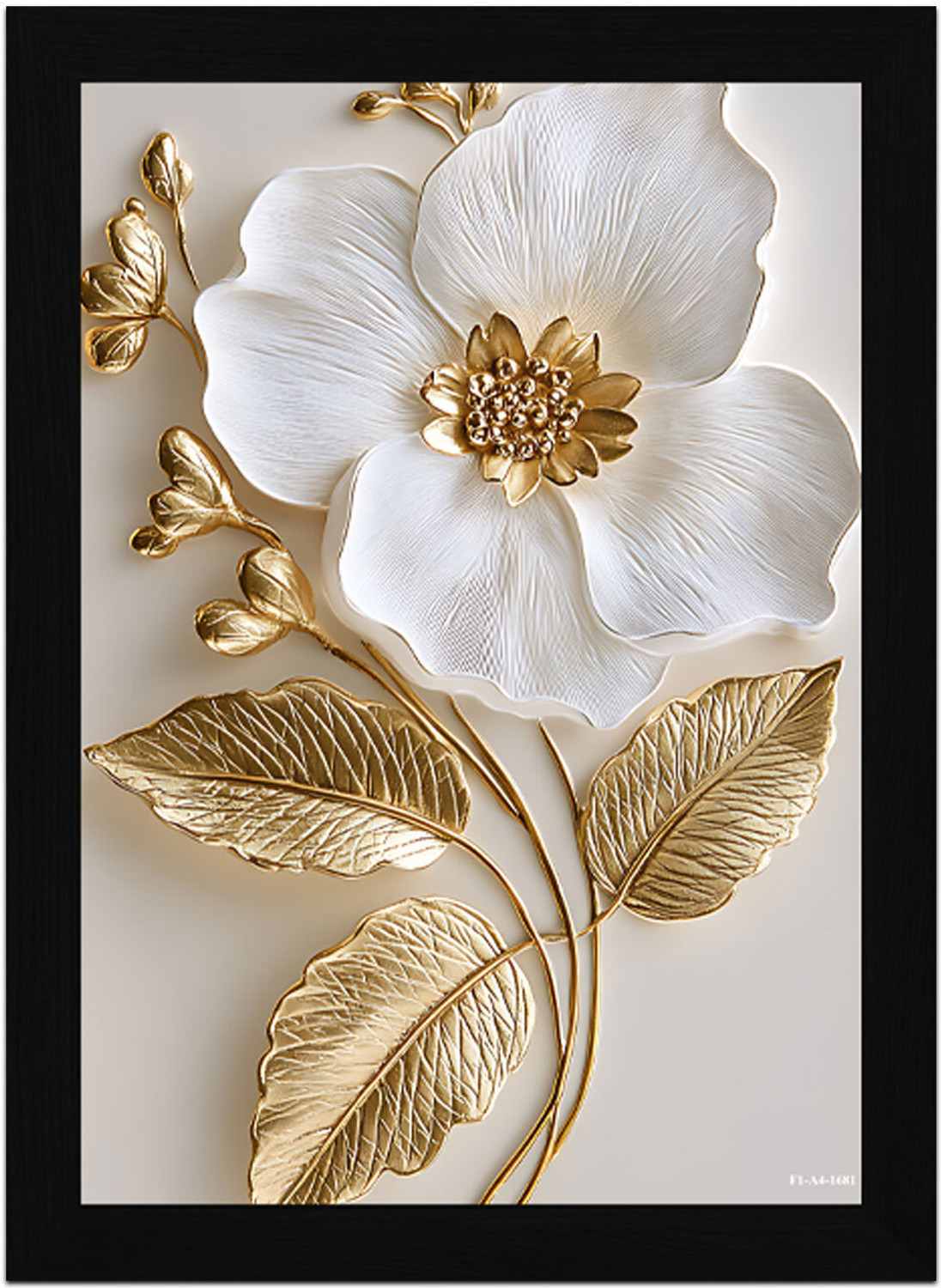 Image of FRIZZY ARTS Golden Petal Grace Digital Reprint 20 inch x 14 inch Painting