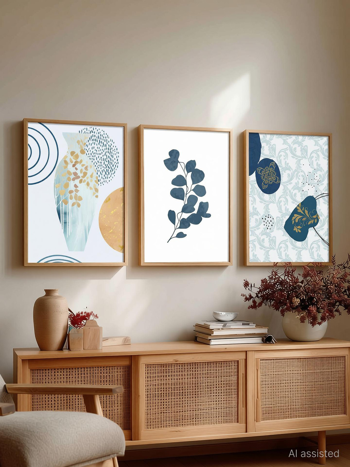 Image of KOTART Boho Wall Art Home Decor Wall Painting For Living Room Office Bedroom Digital Reprint 17 inch x 13 inch Painting