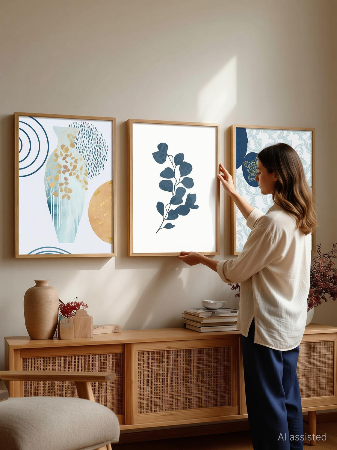 Image of KOTART Boho Wall Art Home Decor Wall Painting For Living Room Office Bedroom Digital Reprint 17 inch x 13 inch Painting