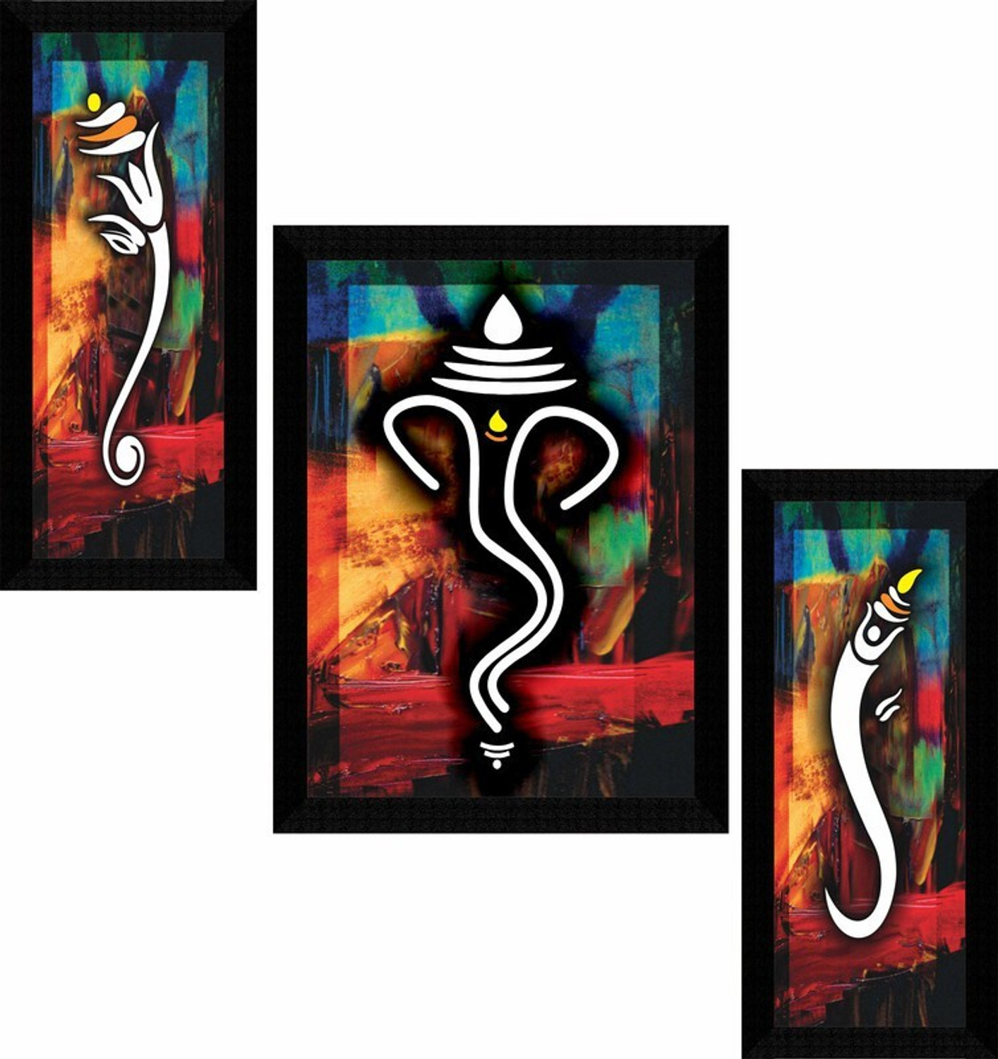 Image of saf Ganesha UV Textured High Quality Digital Reprint 22.5 inch x 13.5 inch Painting