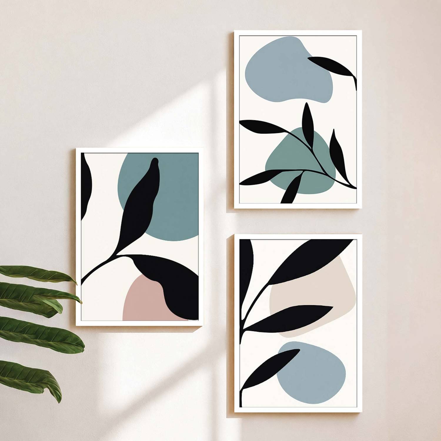 Bohemian Abstract Botanical Boho Wall Art Framed Art Print for Bedroom 3D Poster