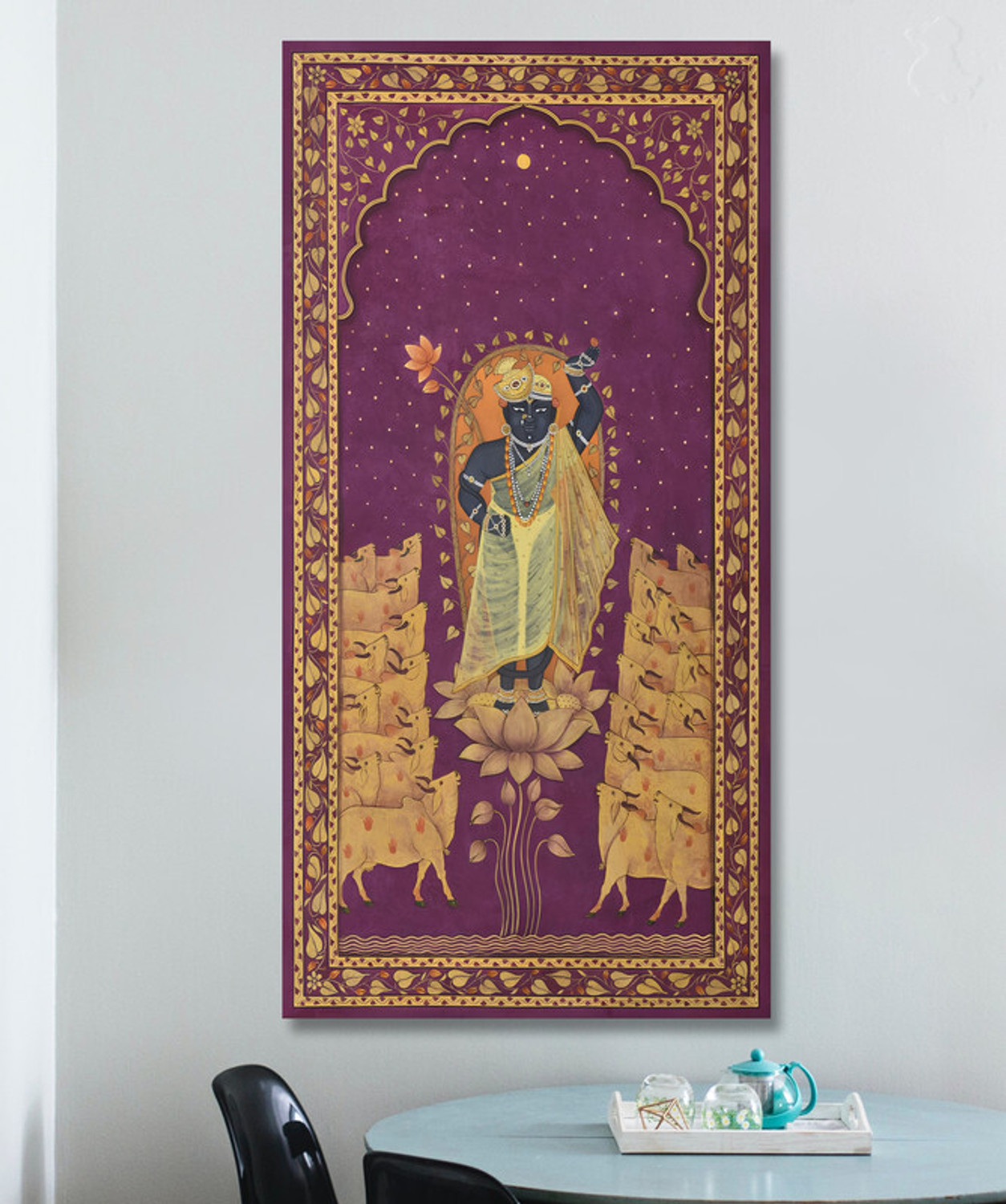 Image of saf Unframed Rolled Art Print Shree Nath ji Canvas For Home Decor CR-212 Canvas 48 inch x 24 inch Painting