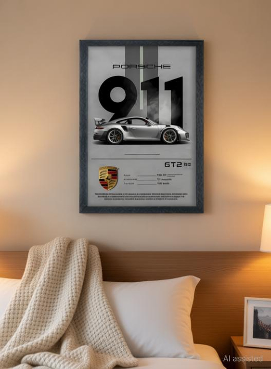 Image of Devatwal 911 Super car Painting Wall Mounted Digital Reprint 10 inch x 14 inch Painting