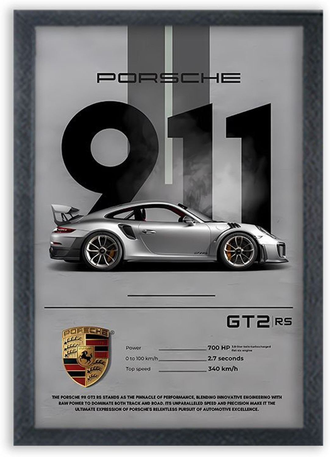 Image of Devatwal 911 Super car Painting Wall Mounted Digital Reprint 10 inch x 14 inch Painting
