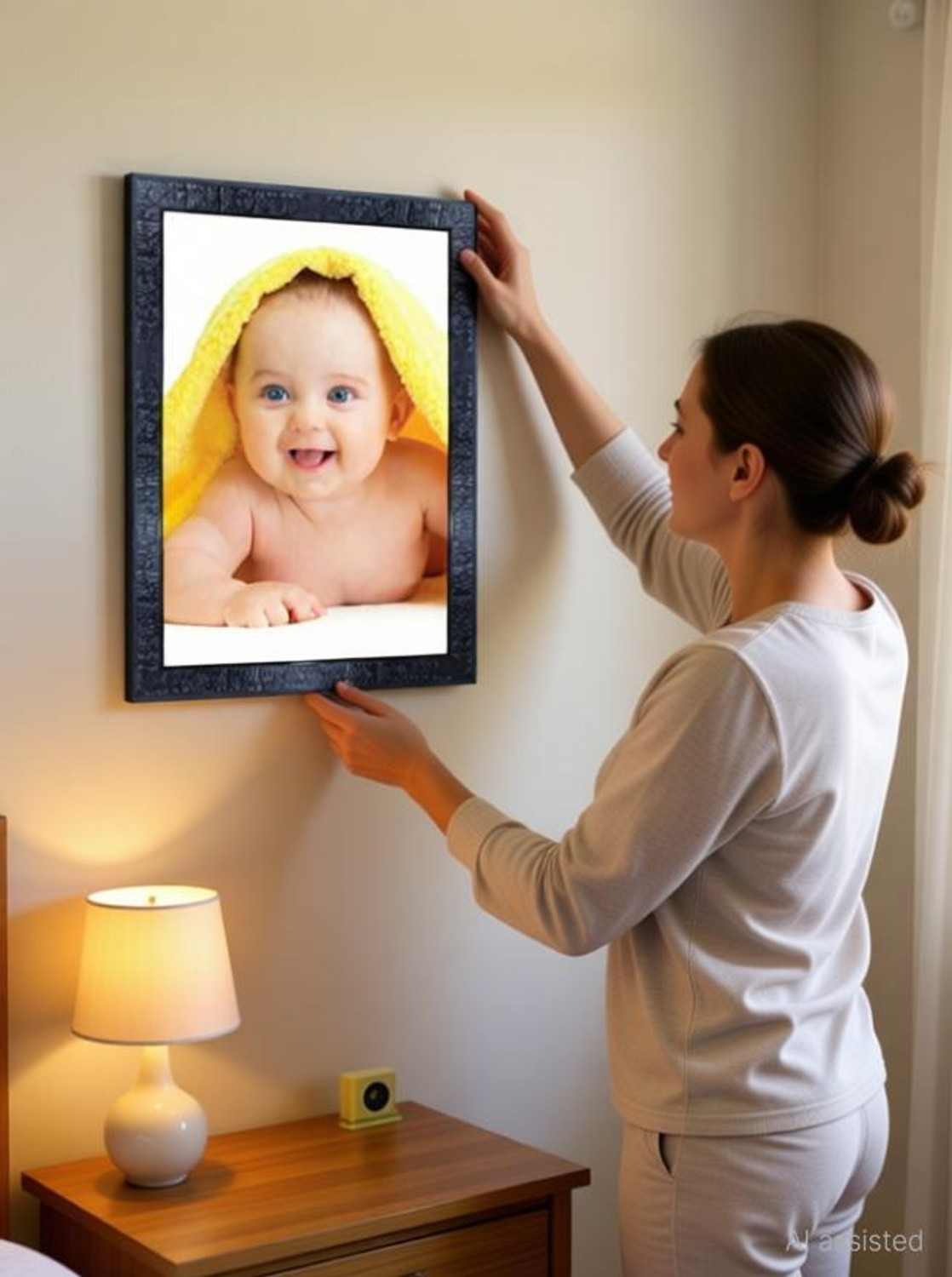 Image of pnf Poster And Frame New Born Baby Photo Frame | Living, Bedroom | Home Decor Item Digital Reprint 14 inch x 10 inch Painting
