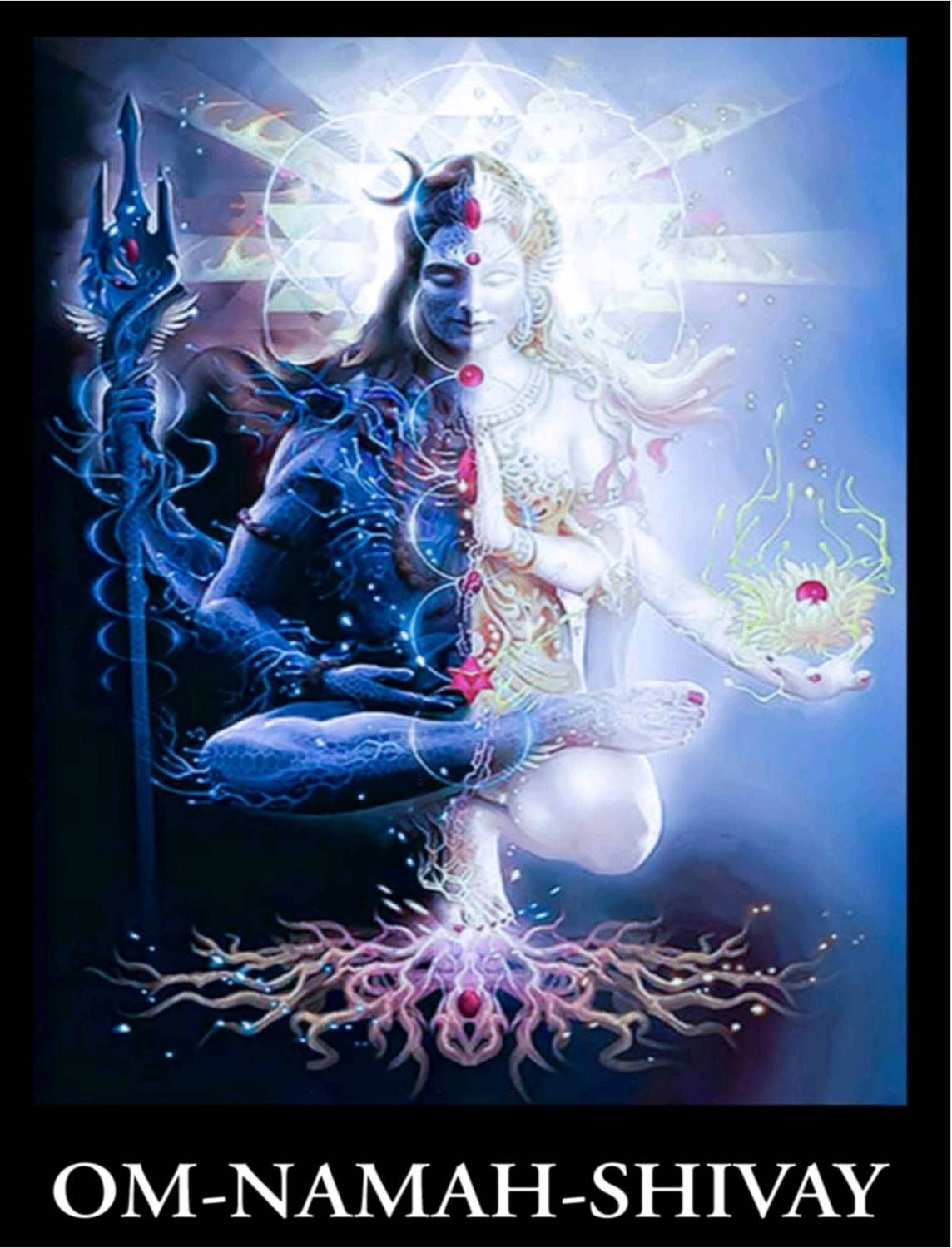 ARAkri art Lord Shiva Shakti Wall Frame - Shiv Ardhnarishwar Wall Picture - Shiv Parvati Digital Reprint 13 inch x 11 inch Painting