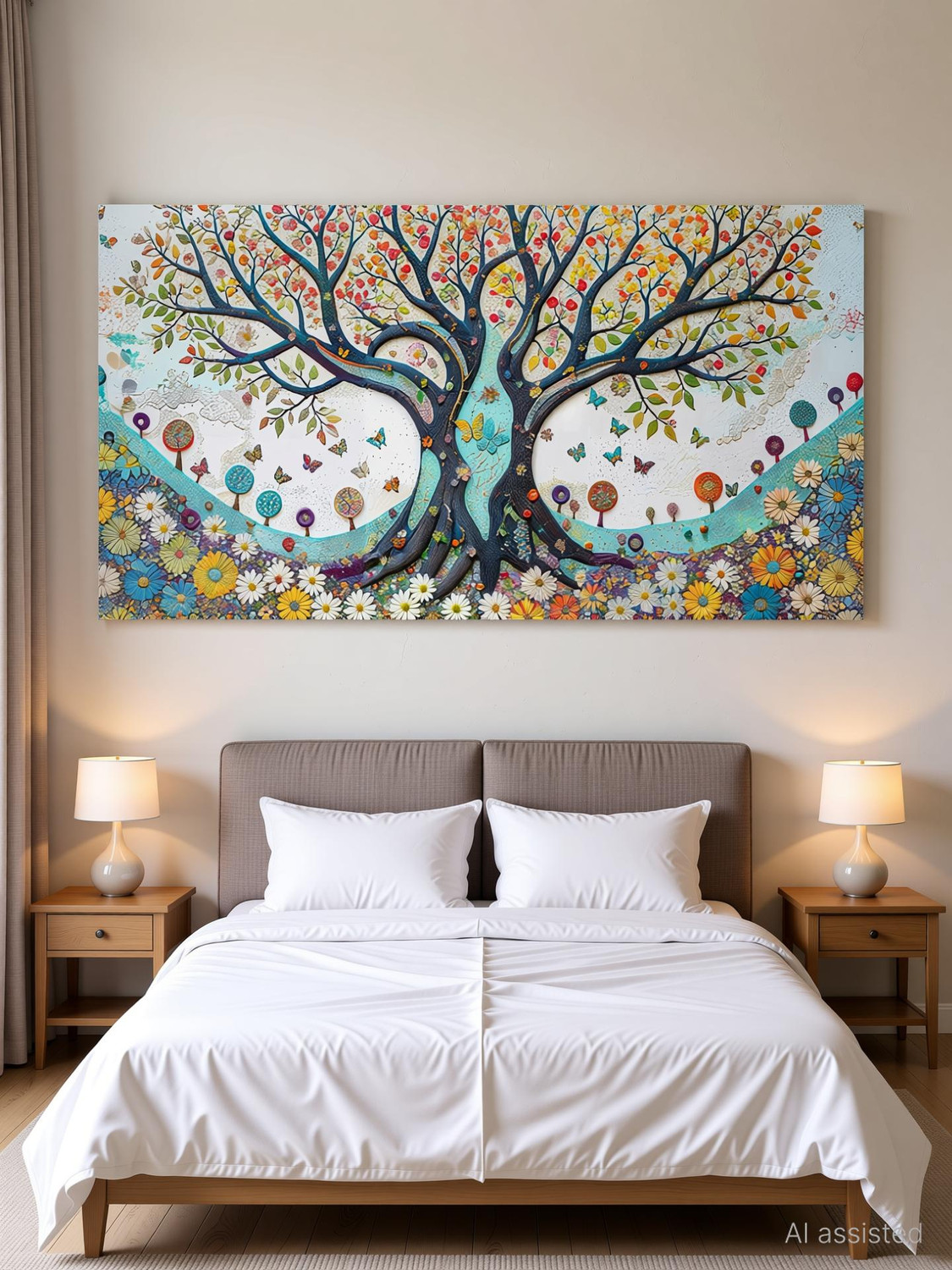 Image of Indianara Panoramic Large Canvas Art Painting for Living | Bedroom | Office | Hotel Room Canvas 22 inch x 44 inch Painting