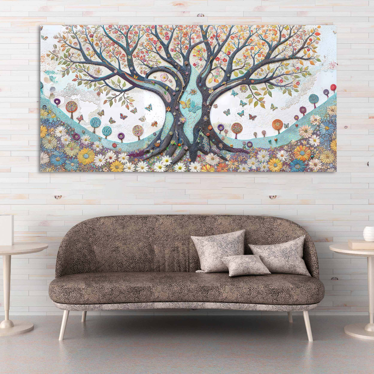 Image of Indianara Panoramic Large Canvas Art Painting for Living | Bedroom | Office | Hotel Room Canvas 22 inch x 44 inch Painting