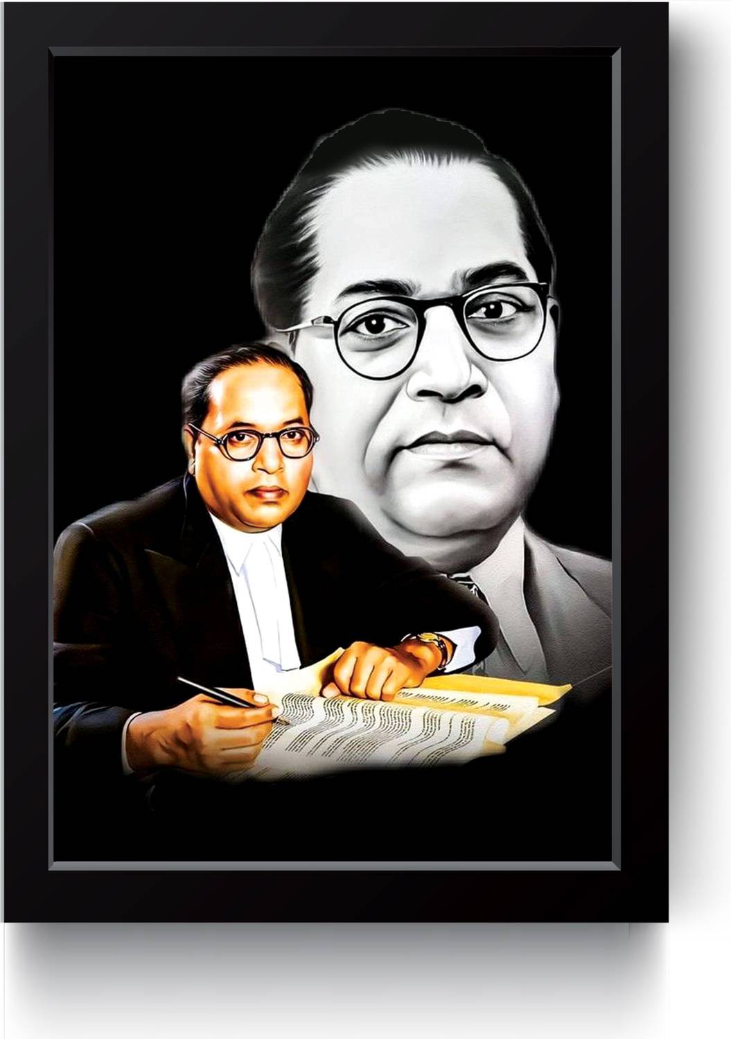 ARAAKA BABA SAHEB AMBEDKAR Laminated photo frame(Wood Base and Front Laminated) Acrylic 12 inch x 8 inch Painting