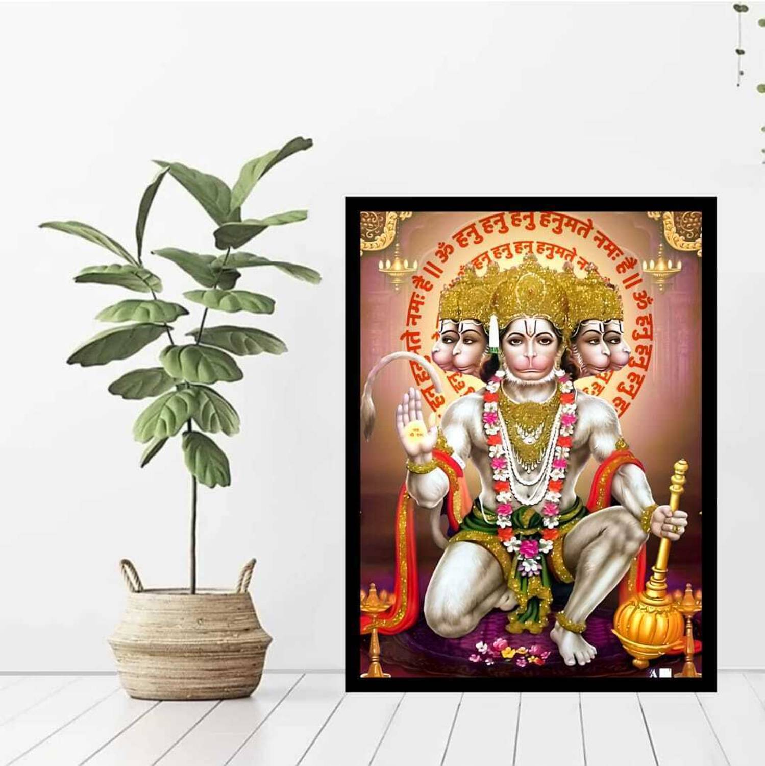 ARAkri Lord Hanuman Photo - Panchmukhi Hanuman ji Picture frame Digital Reprint 13 inch x 10 inch Painting