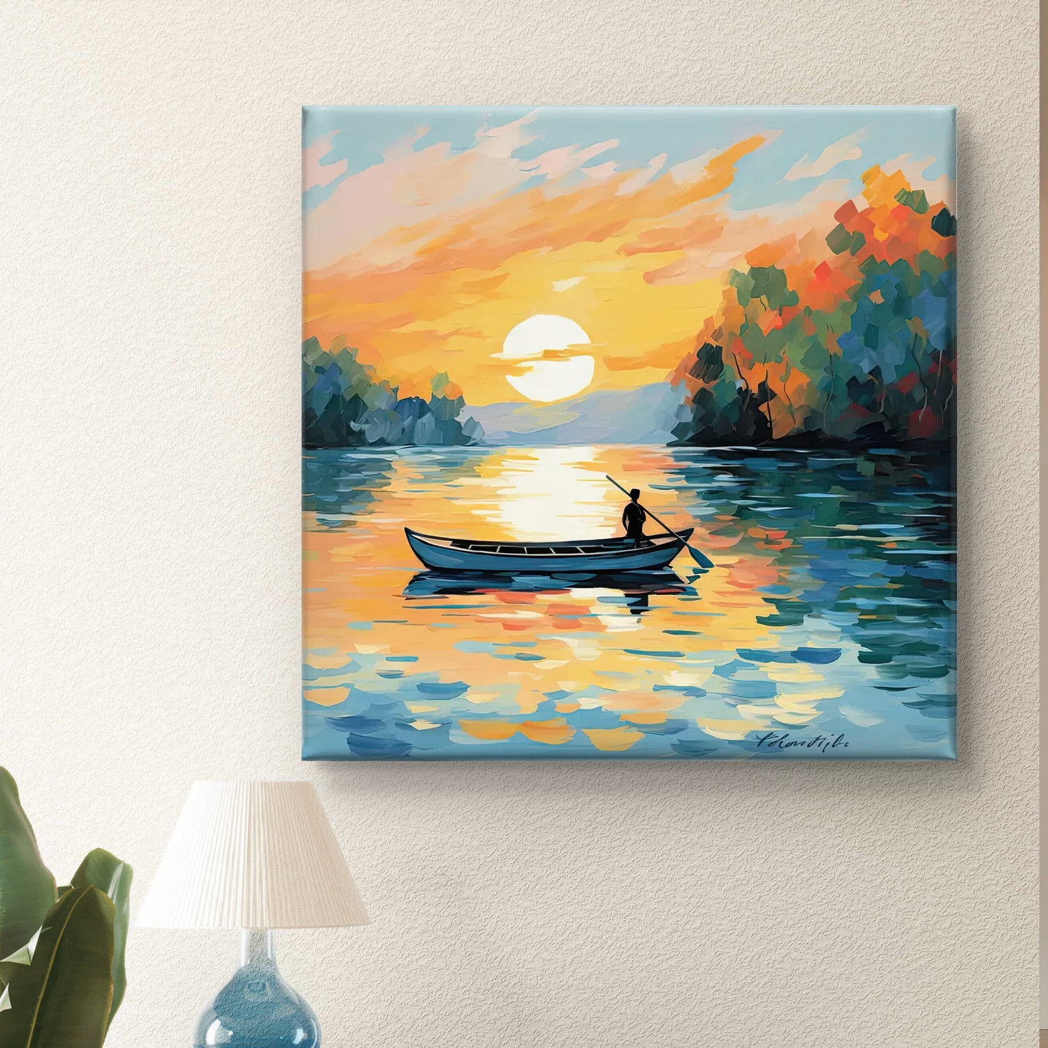 Image of Aartify Wooden Framed Nature Art Canvas Wall decor Painting for Home and office Canvas 24 inch x 24 inch Painting