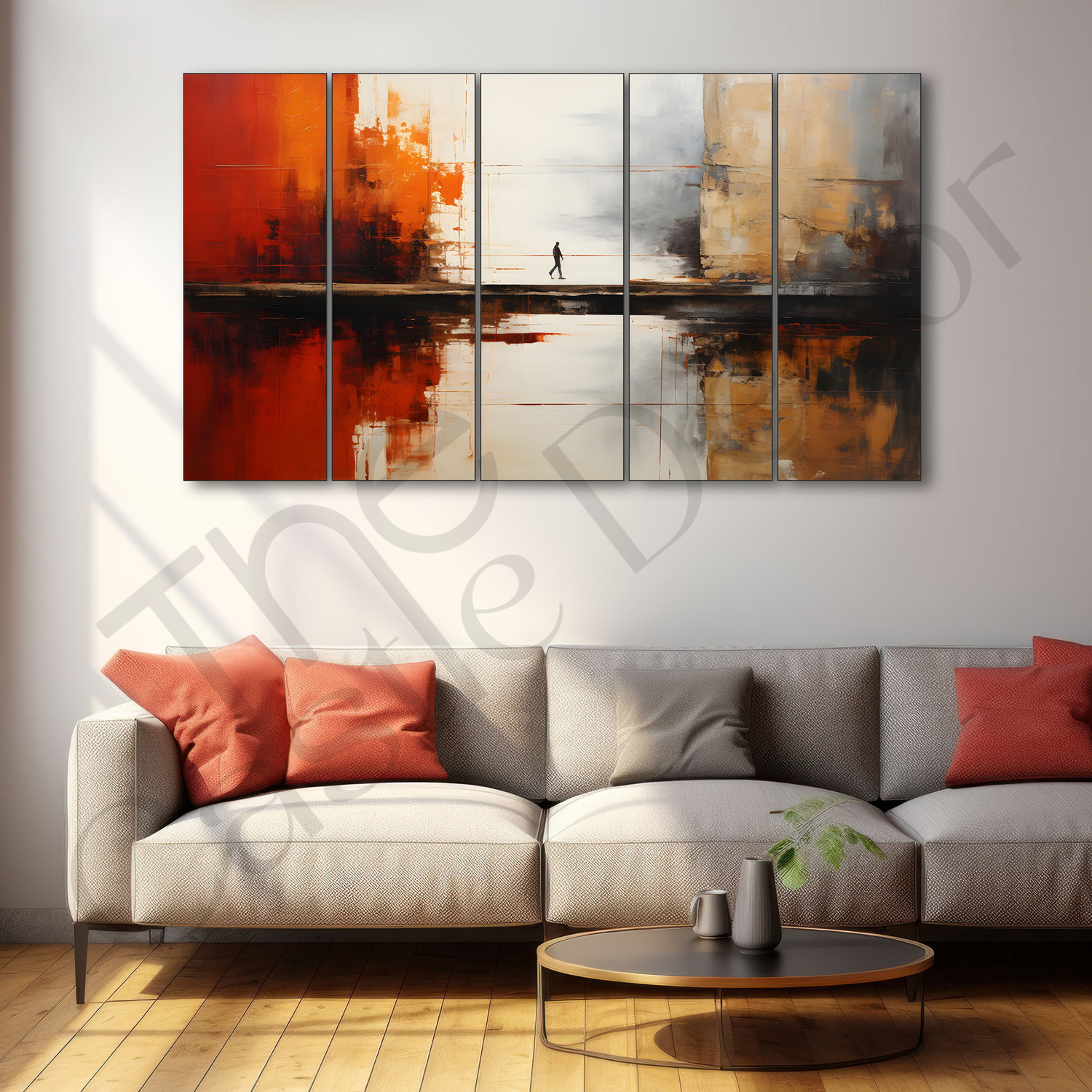 Image of TheCastleDecor Abstract art BigSize wall Painting for living room,Bedroom with sparkle efect Natural Colors 27 inch x 48 inch Painting