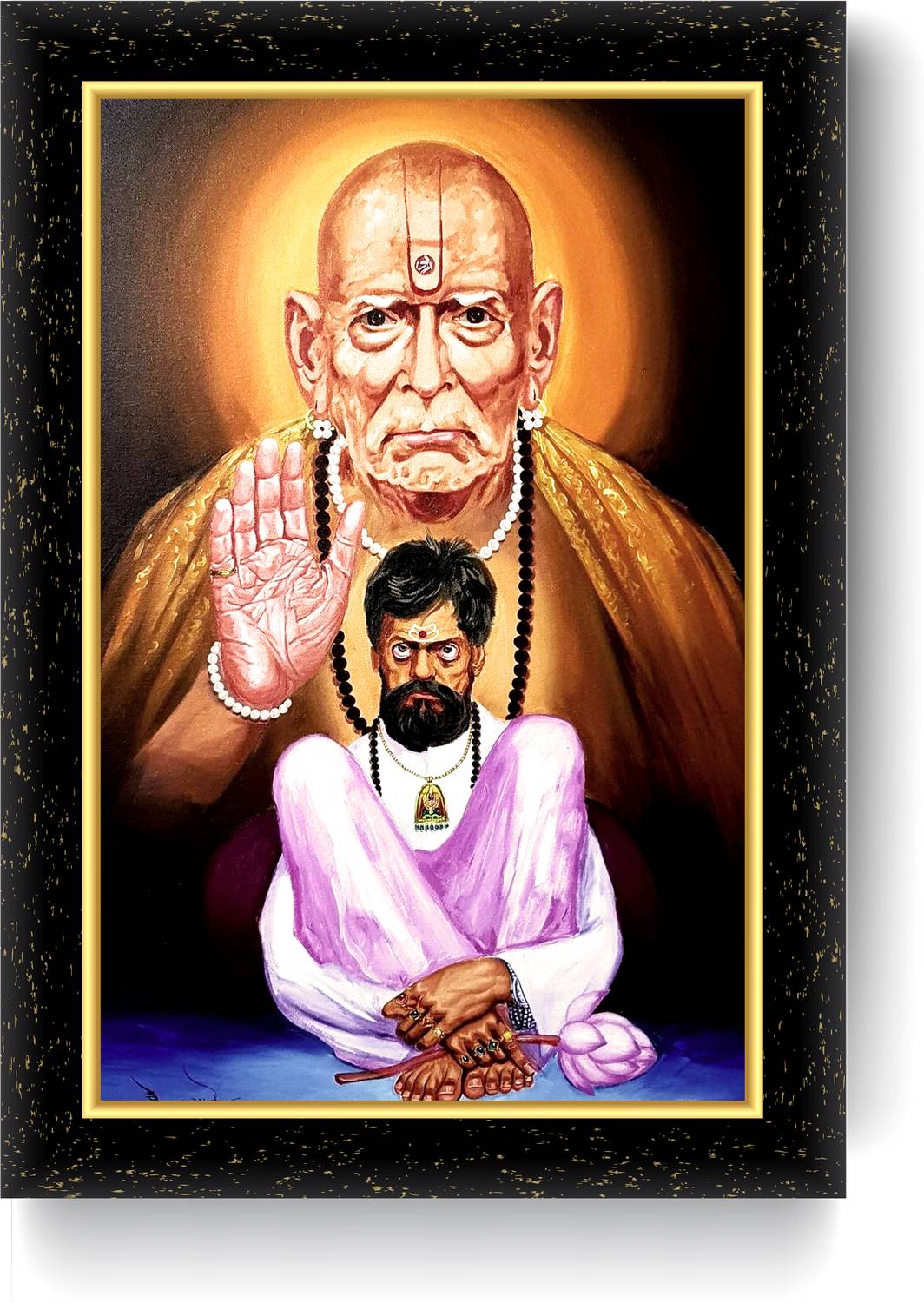 ARAAKA SHANKAR MAHARAJ photo frame (Wood Base and Front Laminated) Acrylic 8 inch x 5 inch Painting