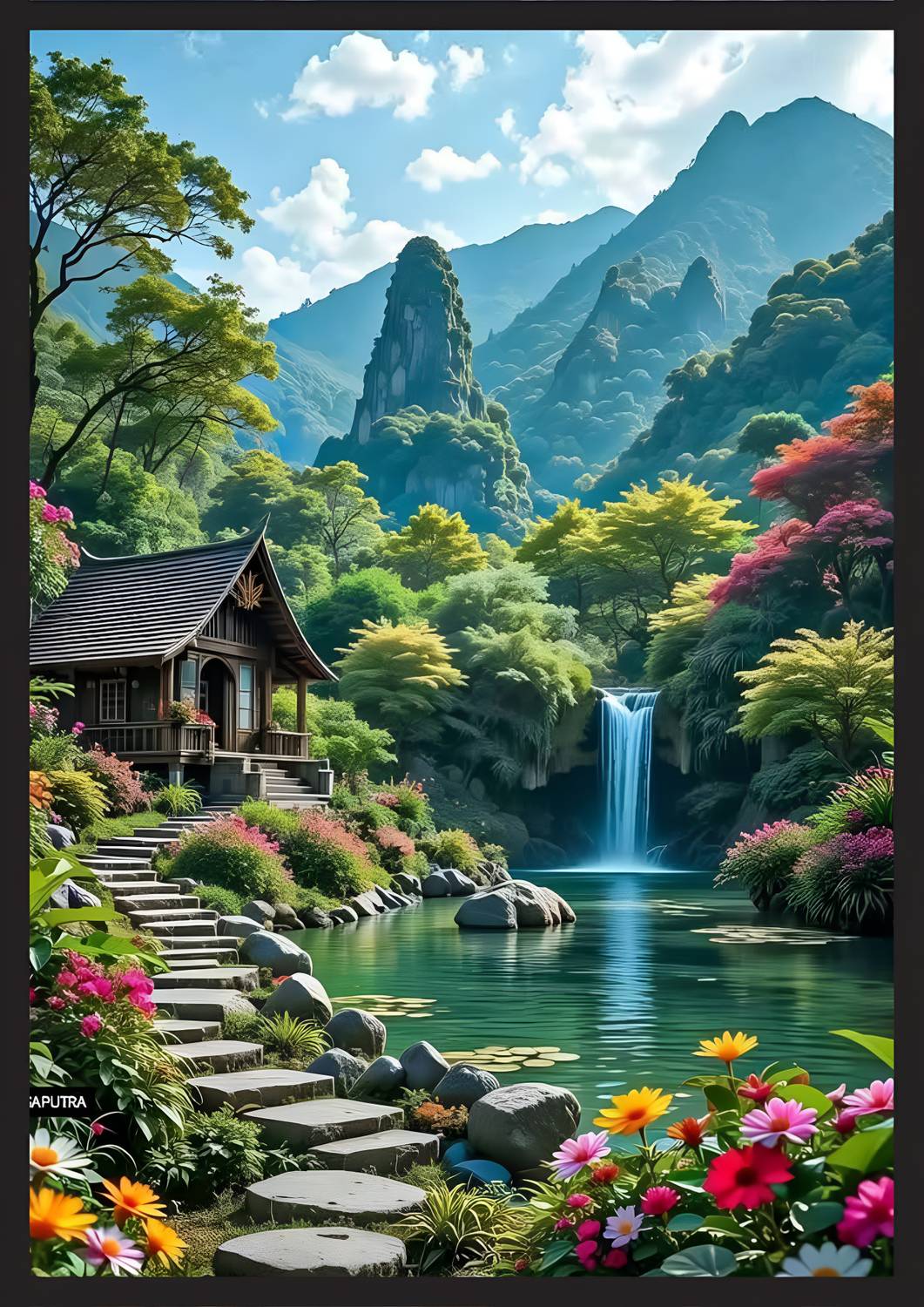 ruphoto water foll Digital Reprint 12 inch x 9 inch Painting Price