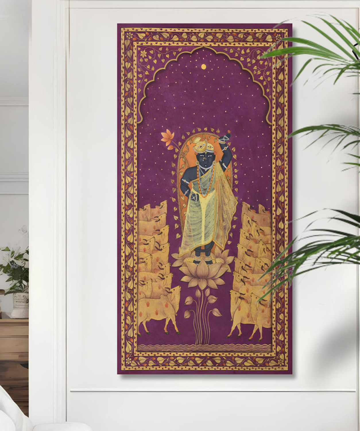 Image of saf Unframed Rolled Art Print Shree Nath ji Canvas For Home Decor CR-212 Canvas 48 inch x 24 inch Painting