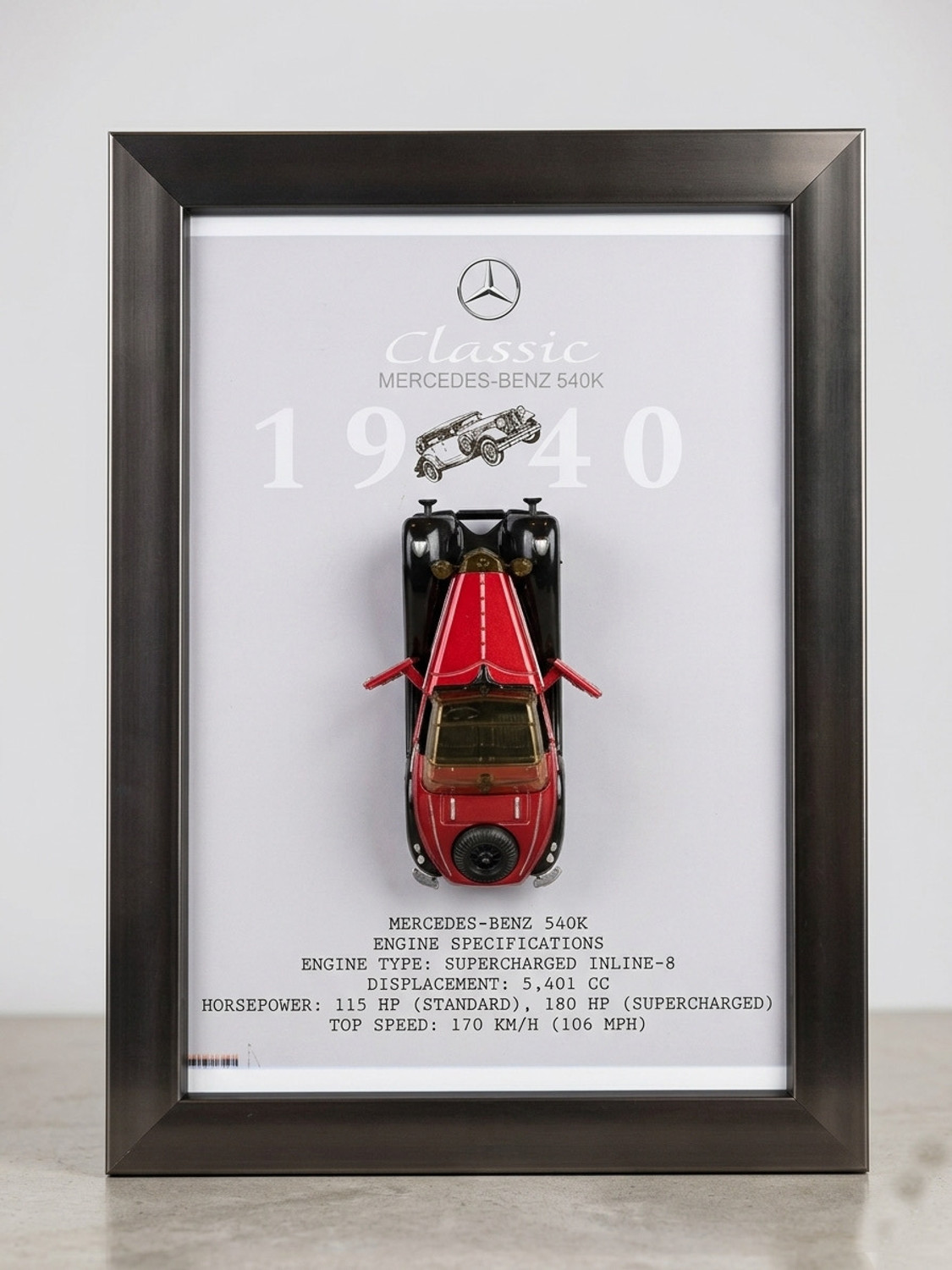 Image of SCARLEX VENTURES 3D VINTAGE MODEL CAR / DIE CAST CAR BENZ FOR DECOR 3D Painting 13 inch x 9 inch Painting