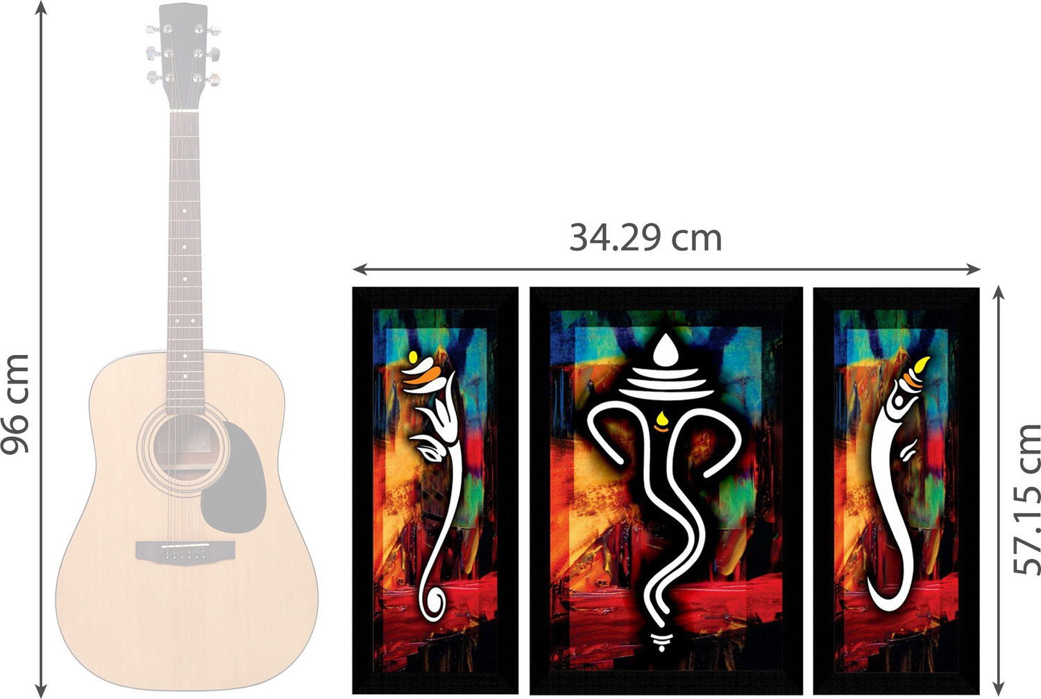 Image of saf Ganesha UV Textured High Quality Digital Reprint 22.5 inch x 13.5 inch Painting