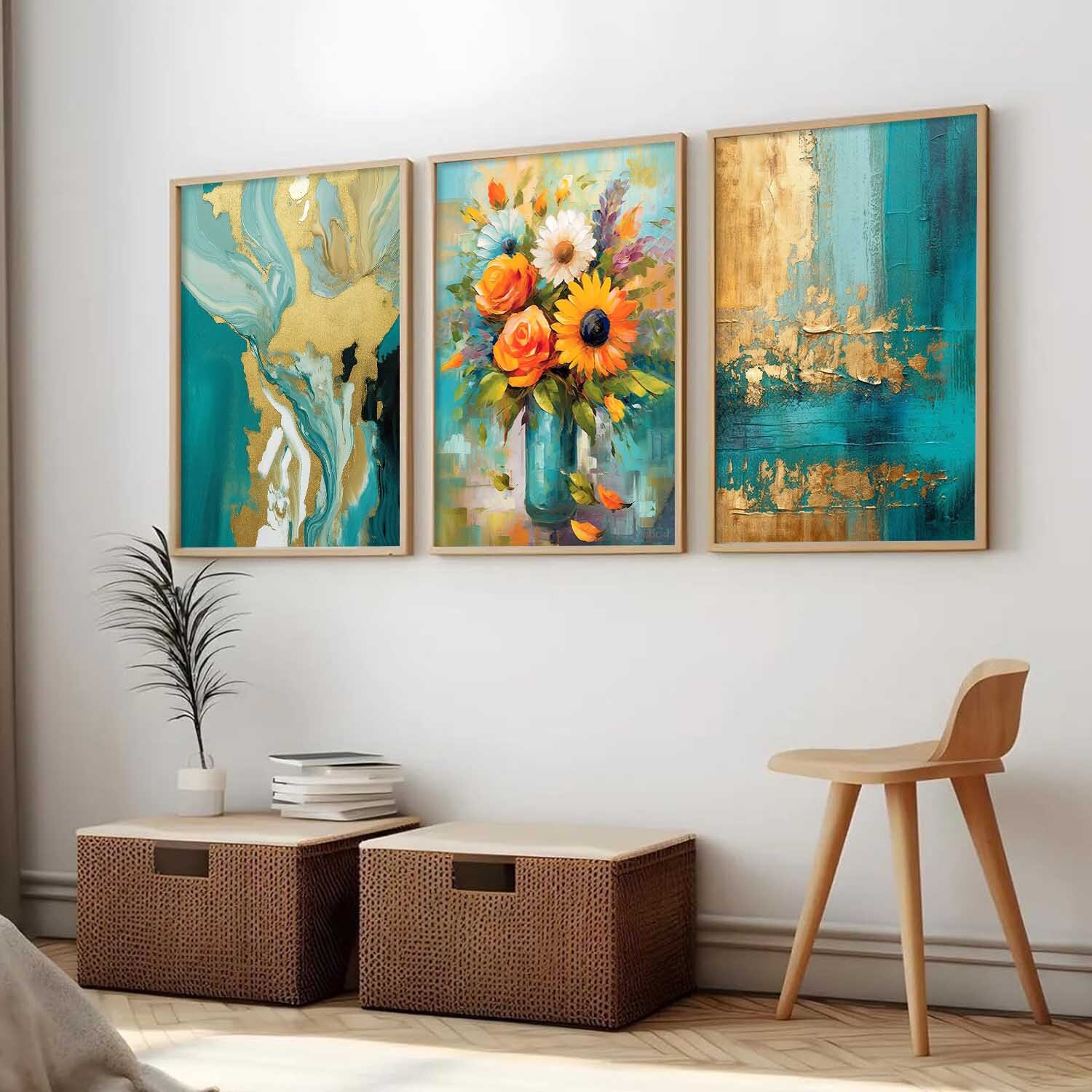 Image of KOTART Modern Wall Art Home Decor Wall Painting For Living Room Office Bedroom 3D Painting 17 inch x 13 inch Painting