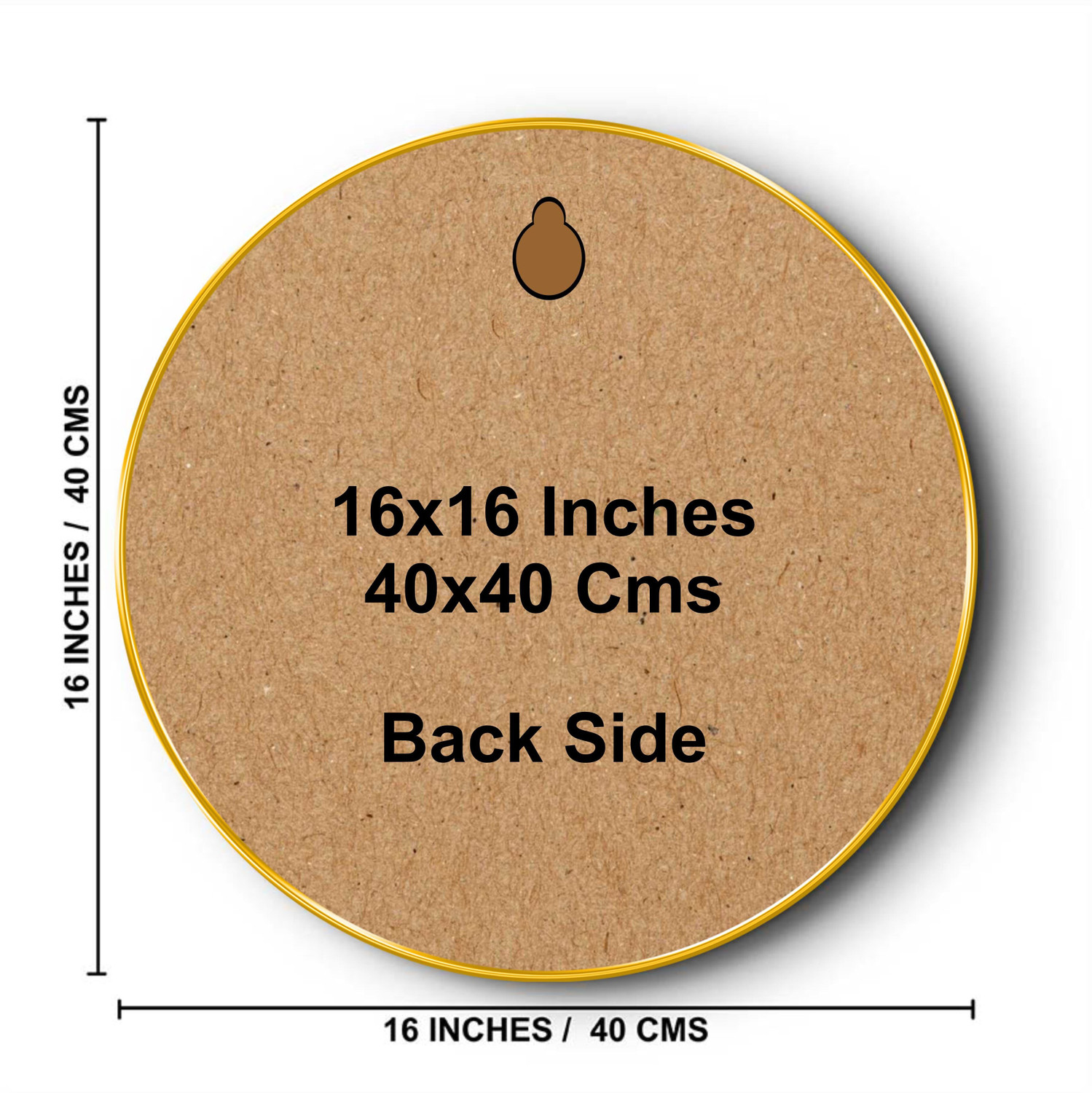 Image of saf 3D Leaf Textured Round Wall Painting with Golden PVC Frame Decor