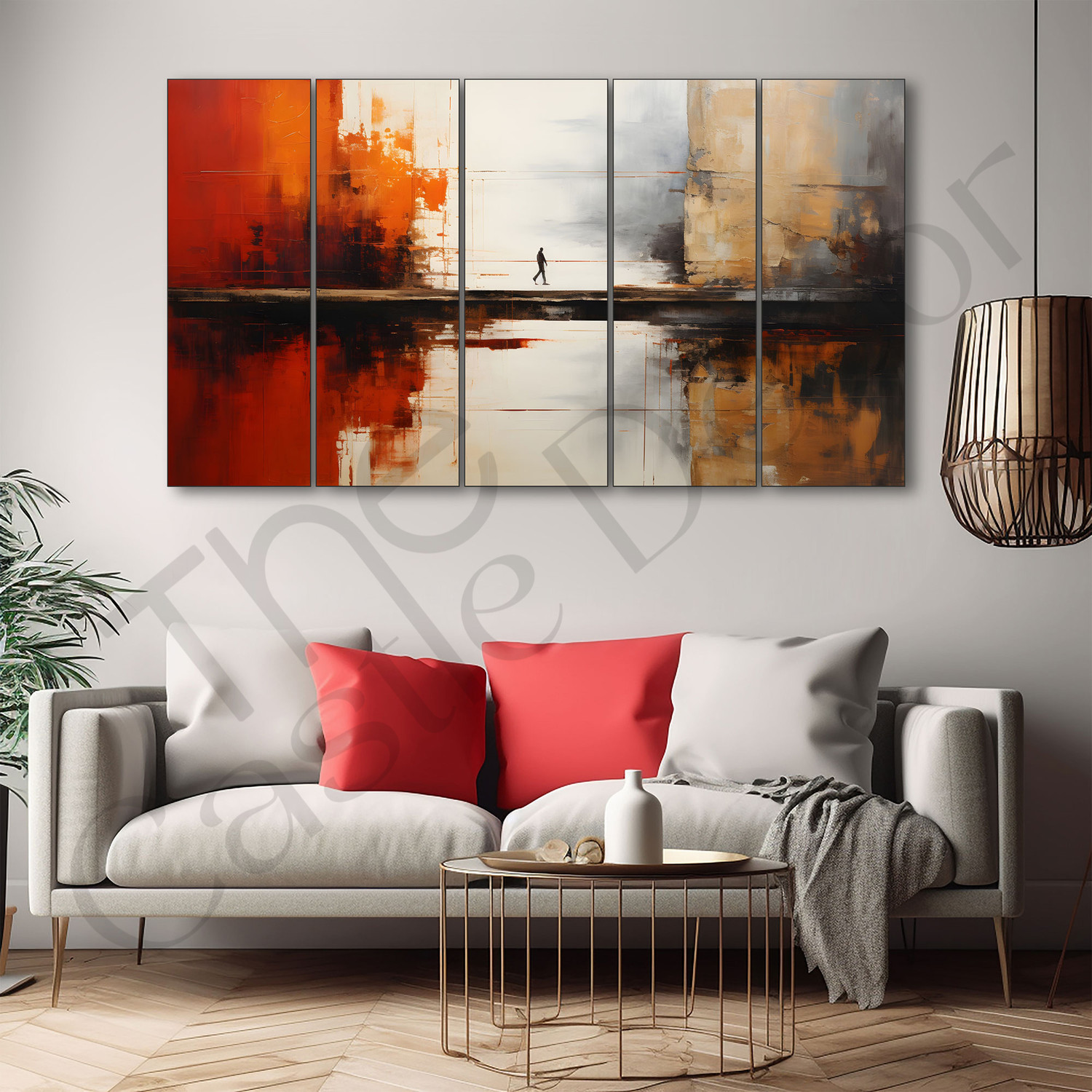 Image of TheCastleDecor Abstract art BigSize wall Painting for living room,Bedroom with sparkle efect Natural Colors 27 inch x 48 inch Painting