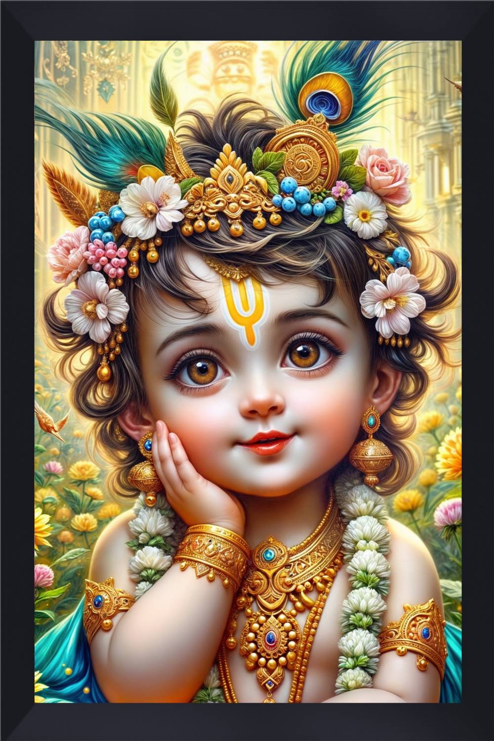 Gita Govinda Little Krishna glossy Digital Reprint 13.5 inch x 9.5 inch Painting
