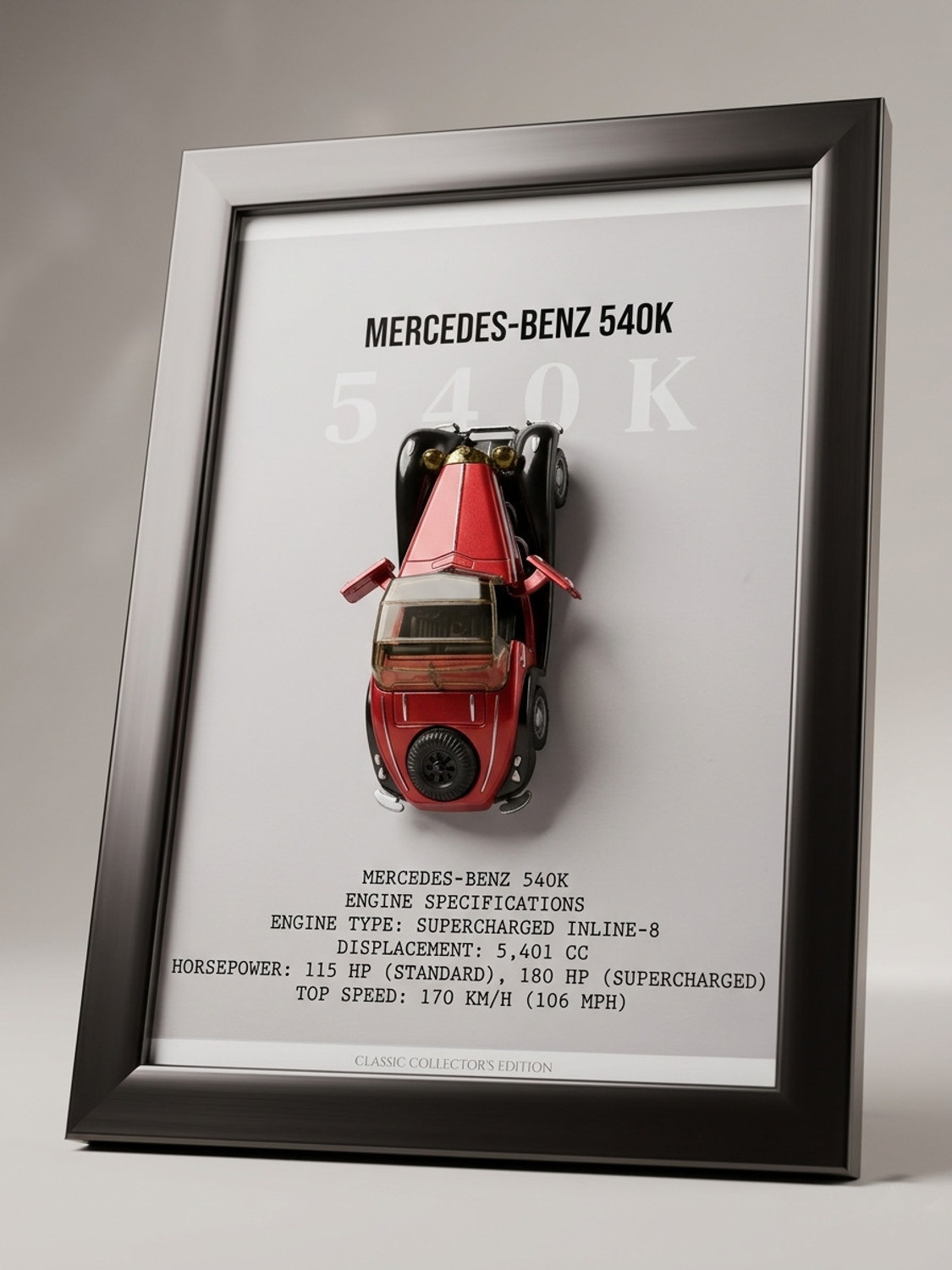 Image of SCARLEX VENTURES 3D VINTAGE MODEL CAR / DIE CAST CAR BENZ FOR DECOR 3D Painting 13 inch x 9 inch Painting