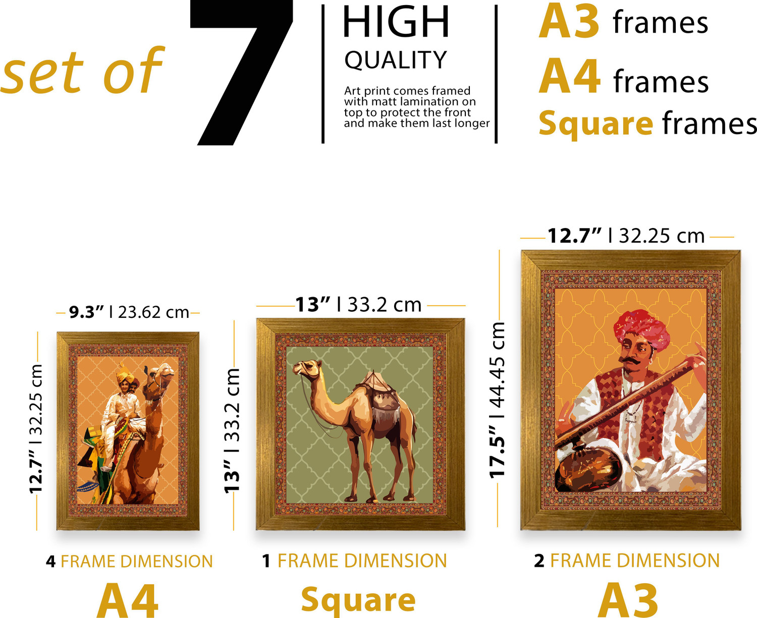 Image of Painting Mantra Indian Art Print Rajasthani Man and Woman with Camel Wall Hanging For Home Decor Digital Reprint 44 inch x 44 inch Painting