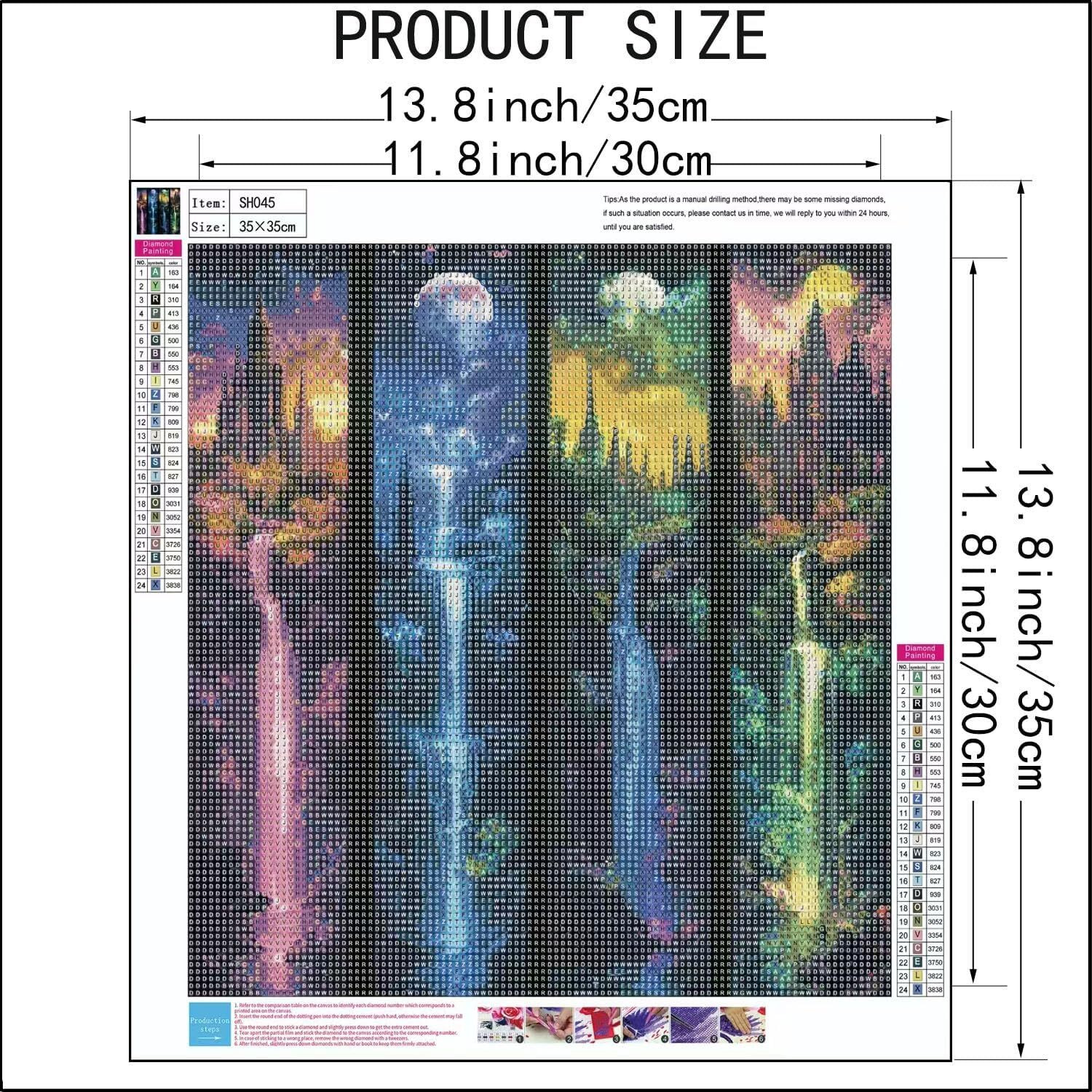 Image of TREXEE DIY 5D Moon Castle Waterfall Diamond Painting Kit by No. for Adult Kid Beginner Canvas 12 inch x 16 inch Painting