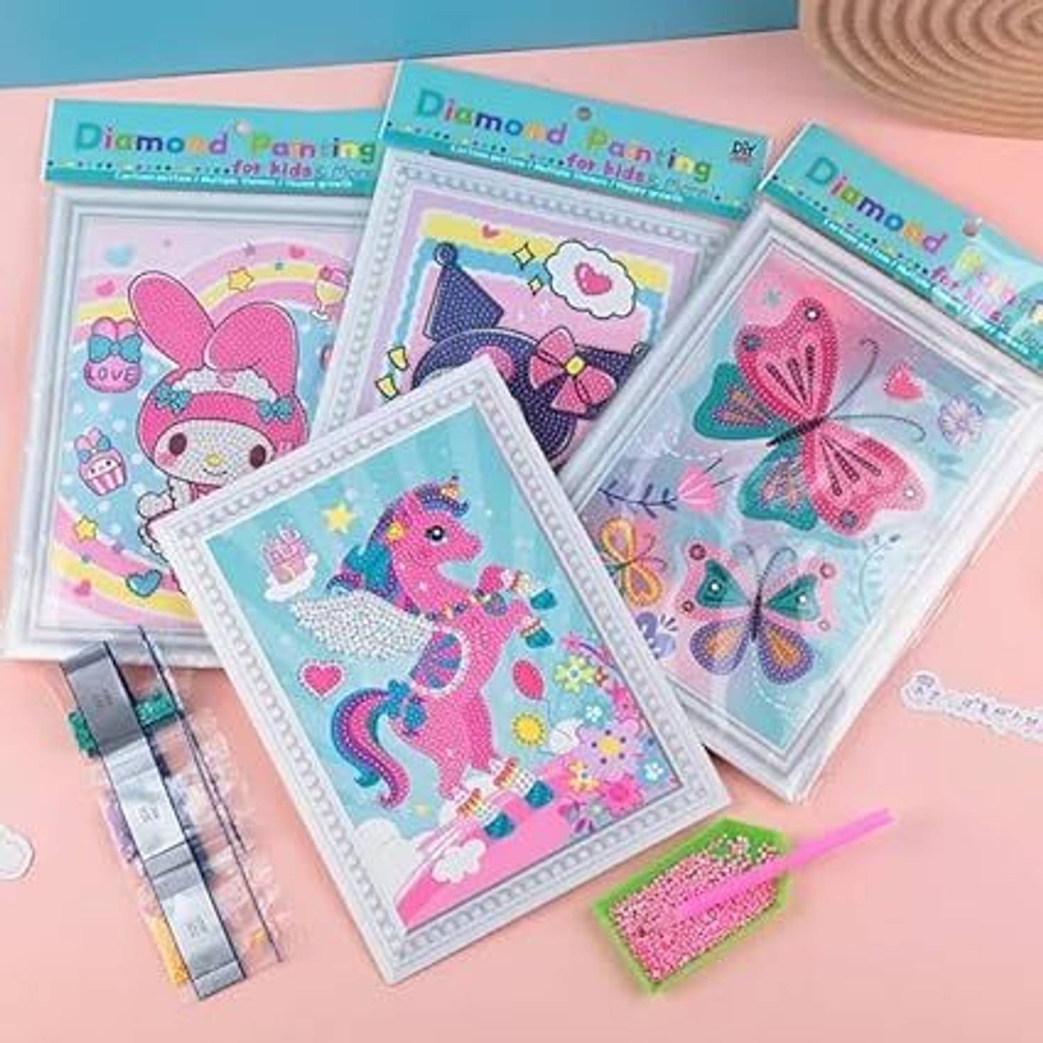 AMYCAUR sparkly kids diamond art set Resin Painting 24 inch x 17.7 inch Painting