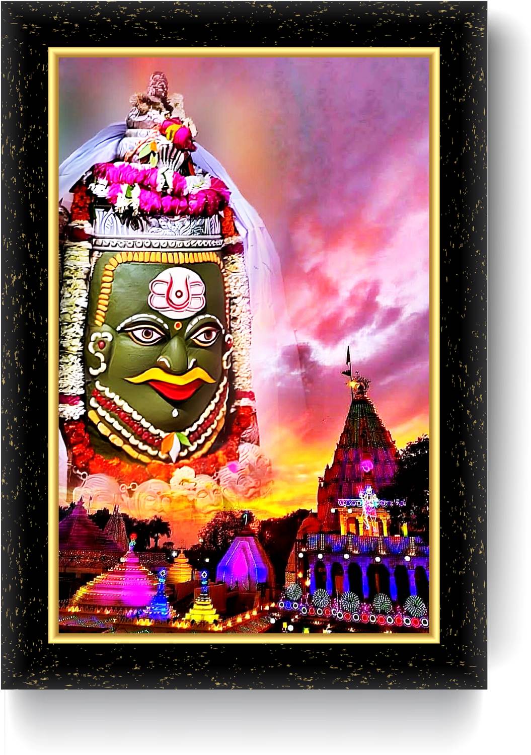 ARAAKA MAHAKAL photo frame (Wood Base and Front Laminated) Acrylic 8 inch x 6 inch Painting
