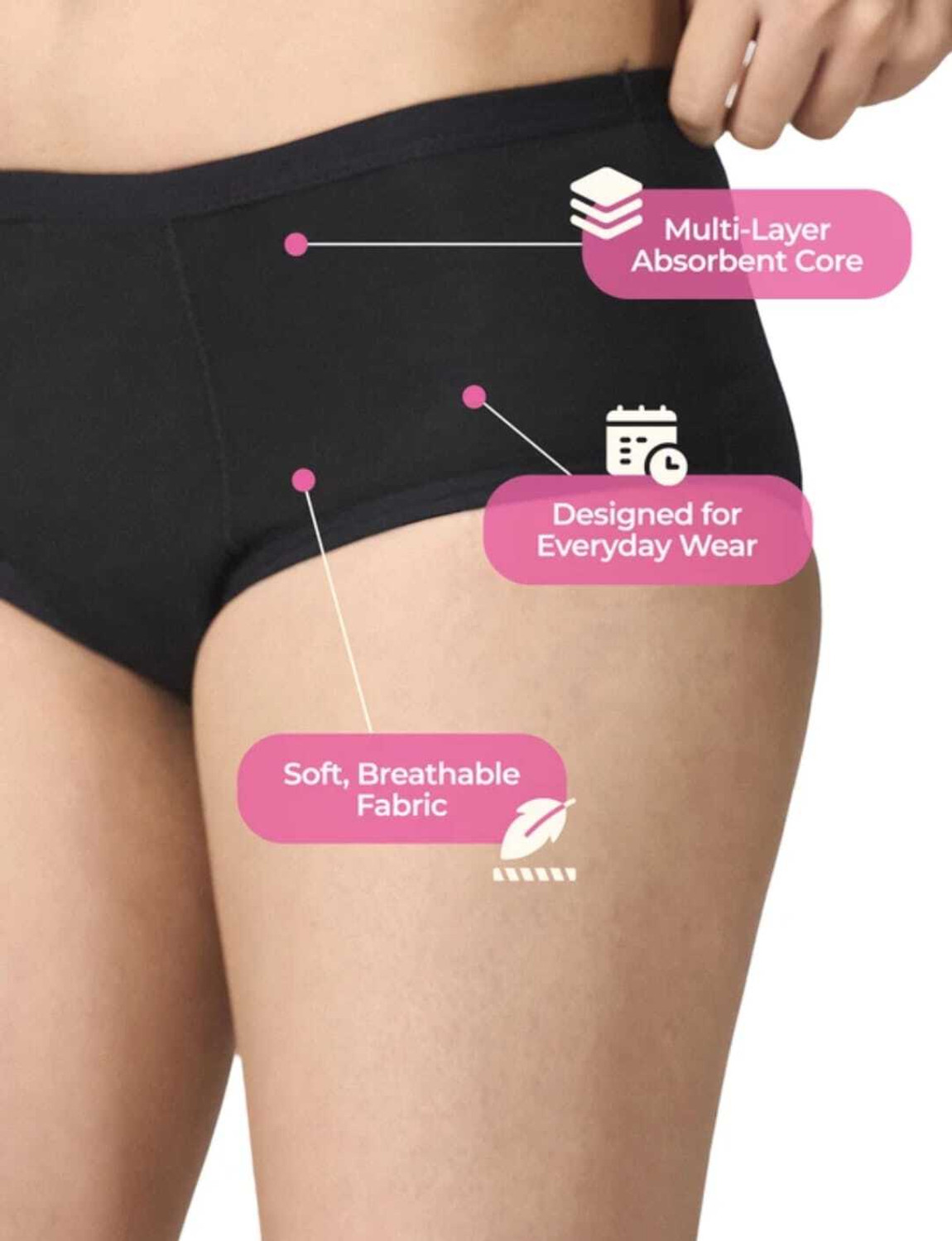 Image of Classyfit Women Periods Black Panty