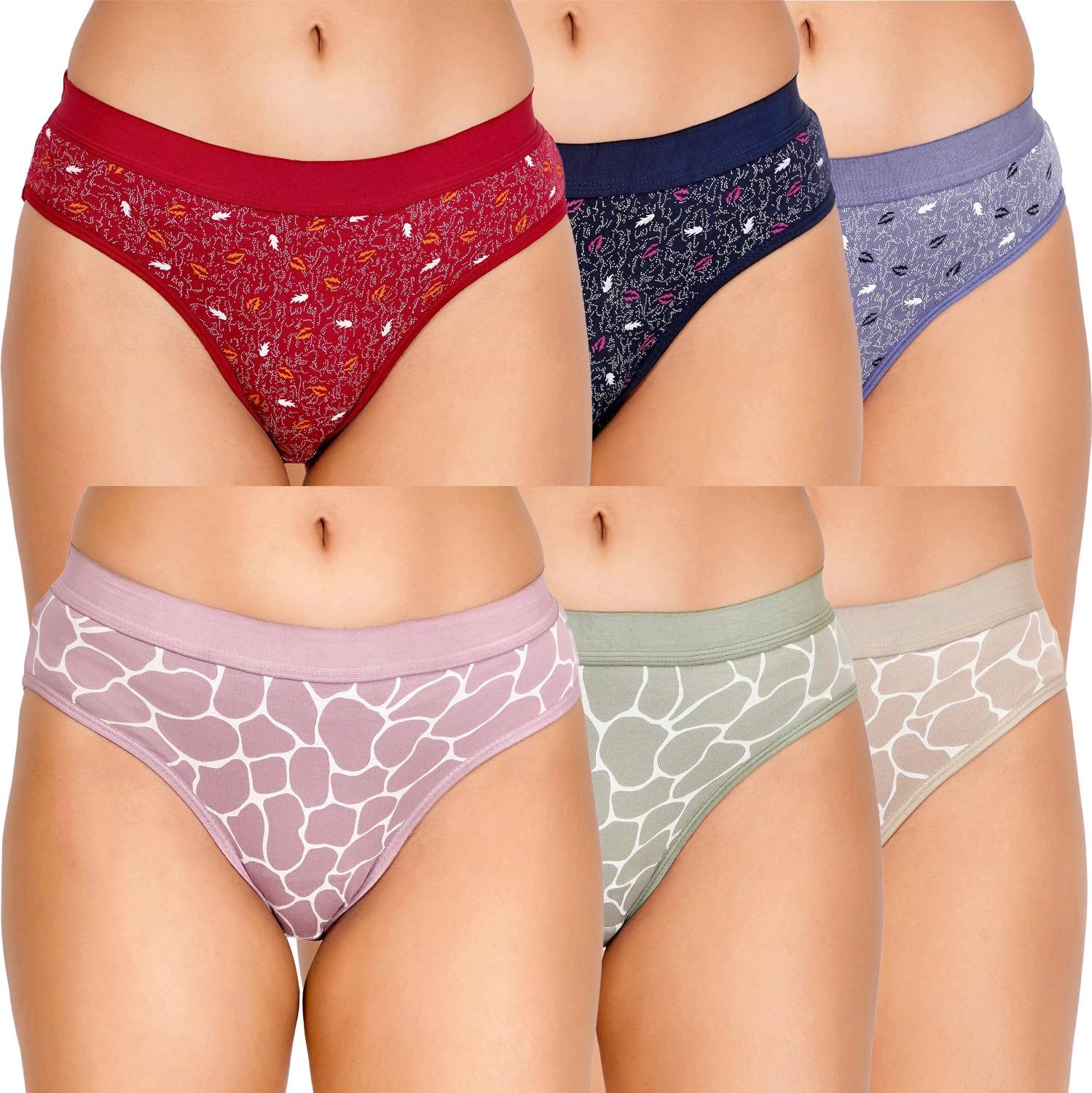 DarkWild Pack of 6 Women Hipster Multicolor Panty