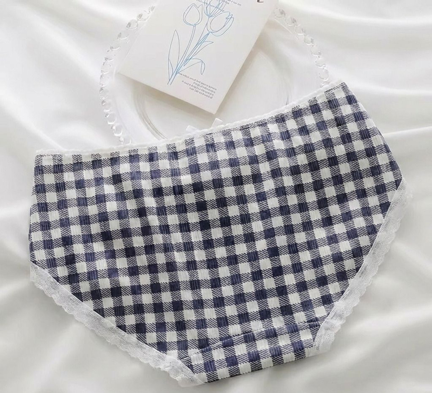 Image of Wincly Fashion Women Hipster White, Dark Blue Panty