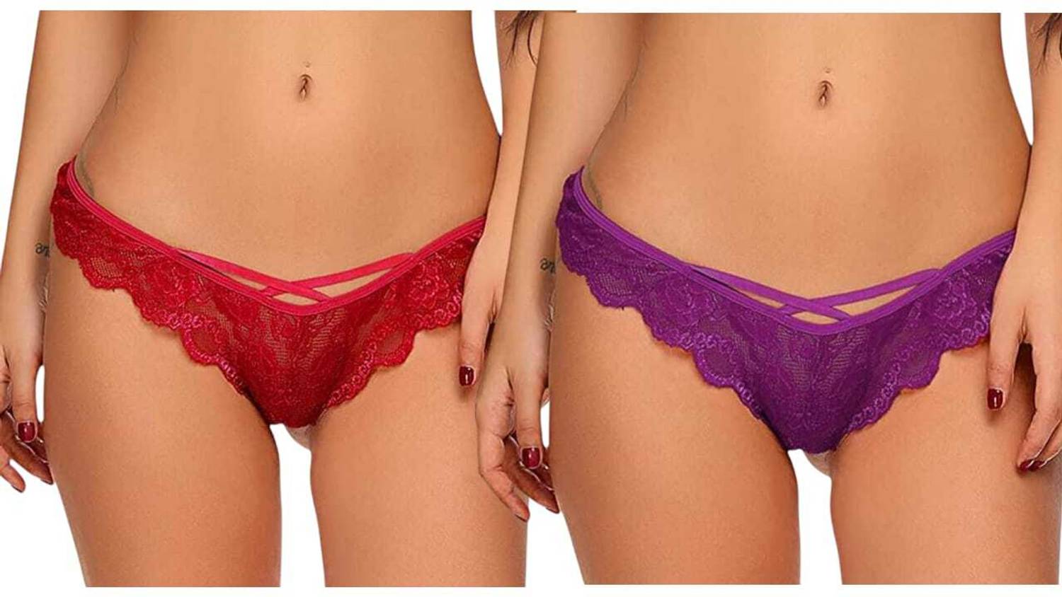AIZAWL Women Thong Red, Purple Panty