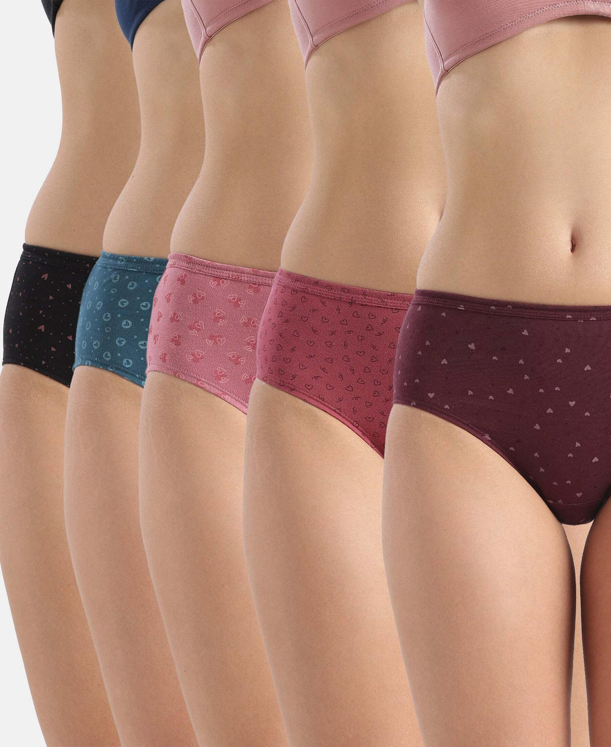 Image of JOCKEY 1406 High Coverage Super Combed Cotton Women Hipster Multicolor Panty