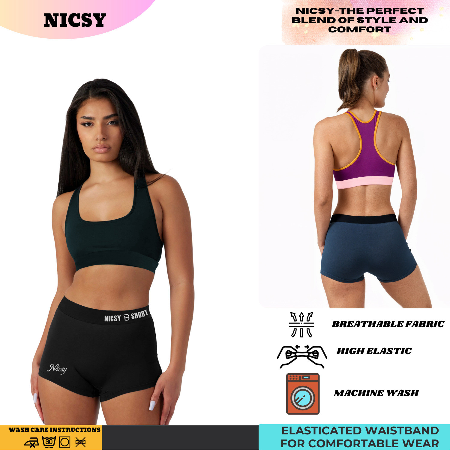 Image of Nicsy Pack of 3 Women Boy Short Blue, Grey, Black Panty