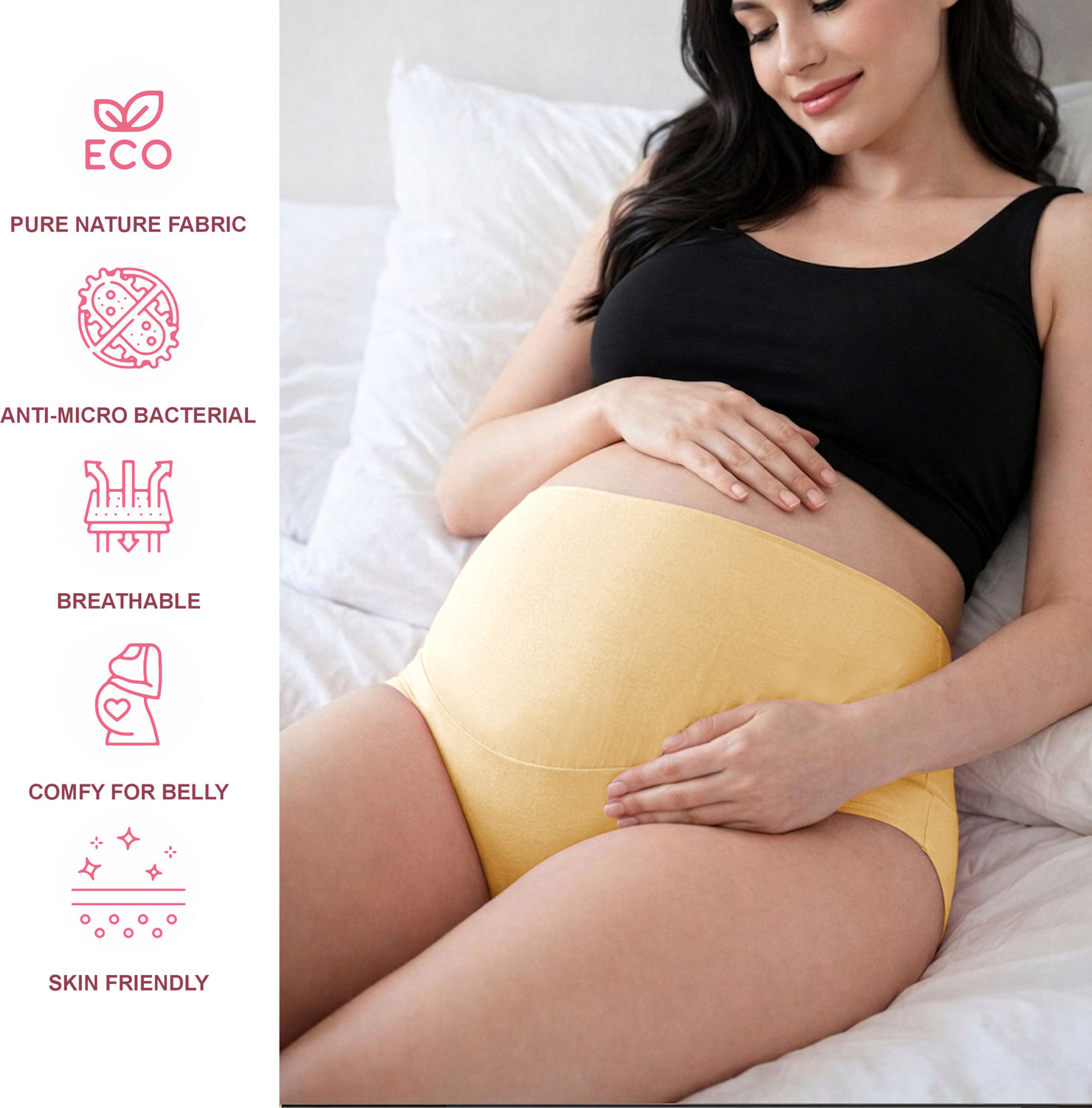 Image of VAISHMA Women Maternity Yellow Panty