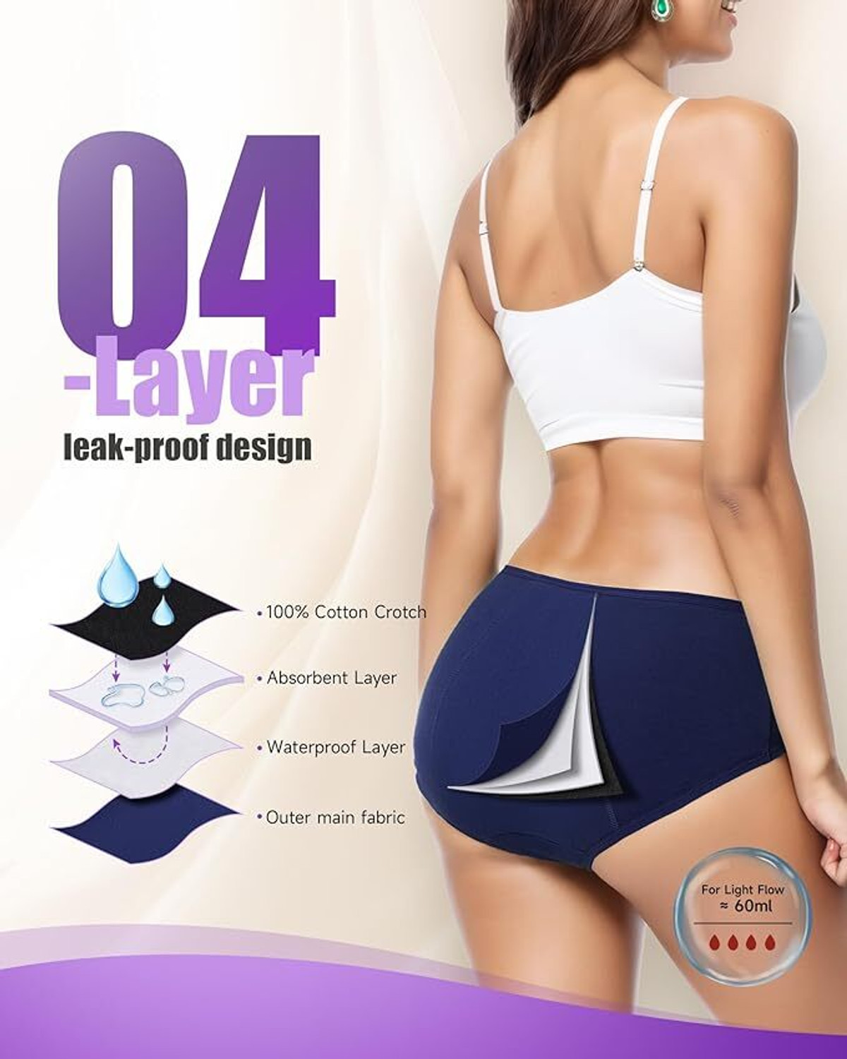 Image of Diving deep Women Periods Blue, Maroon Panty