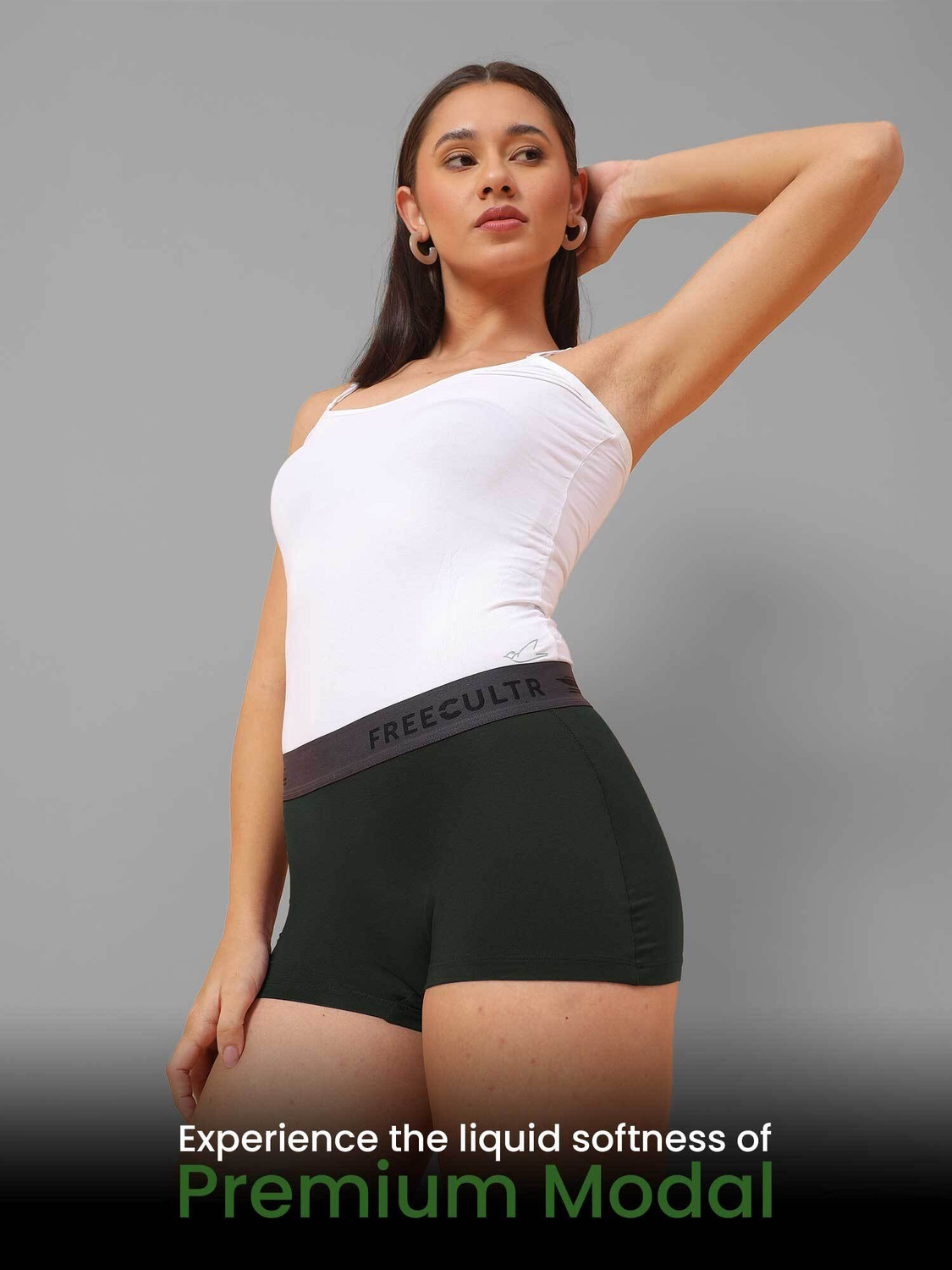 Image of FREECULTR Women Boy Short Green Panty
