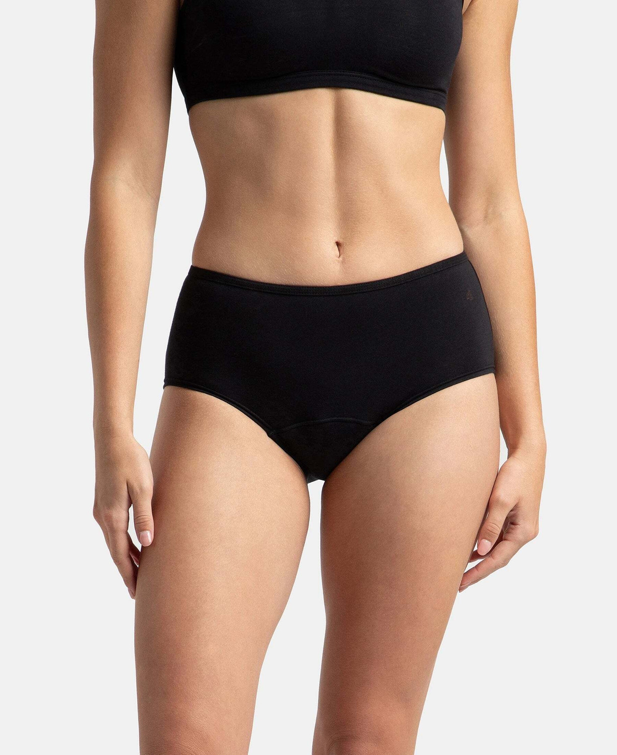 Image of JOCKEY SW05 Super Combed Cotton Elastane Stretch with StayFresh Treatment Women Periods Black Panty
